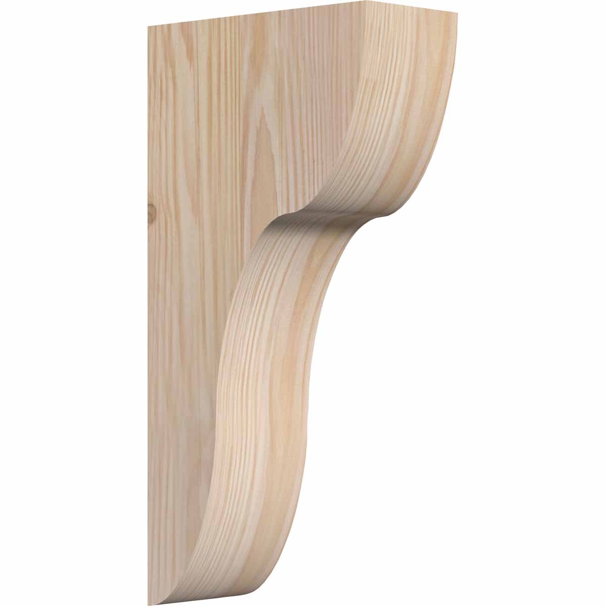 Ekena Millwork COR06X12X24CAR00SDF 5.5-in x 12-in x 24-in Carmel Unfinished Douglas fir Wood Paintable/Stainable Corbel