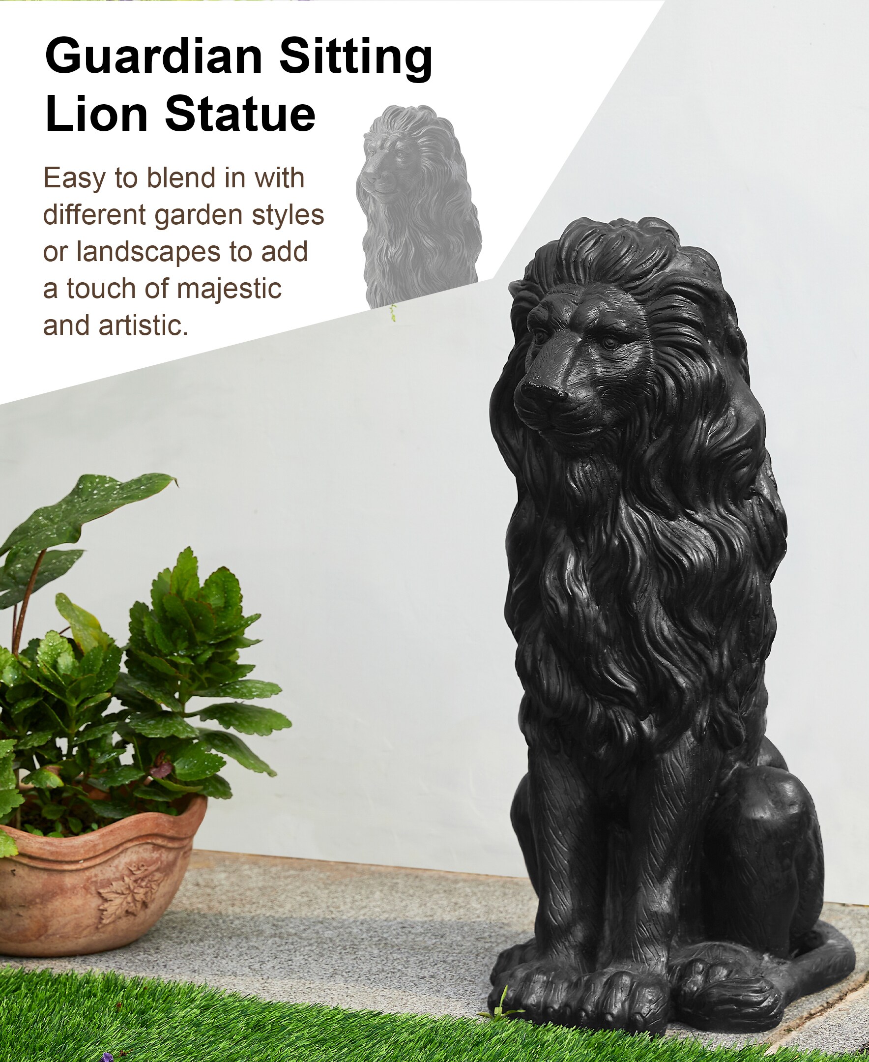 Glitzhome 2025400073 Garden-Statue - View #4