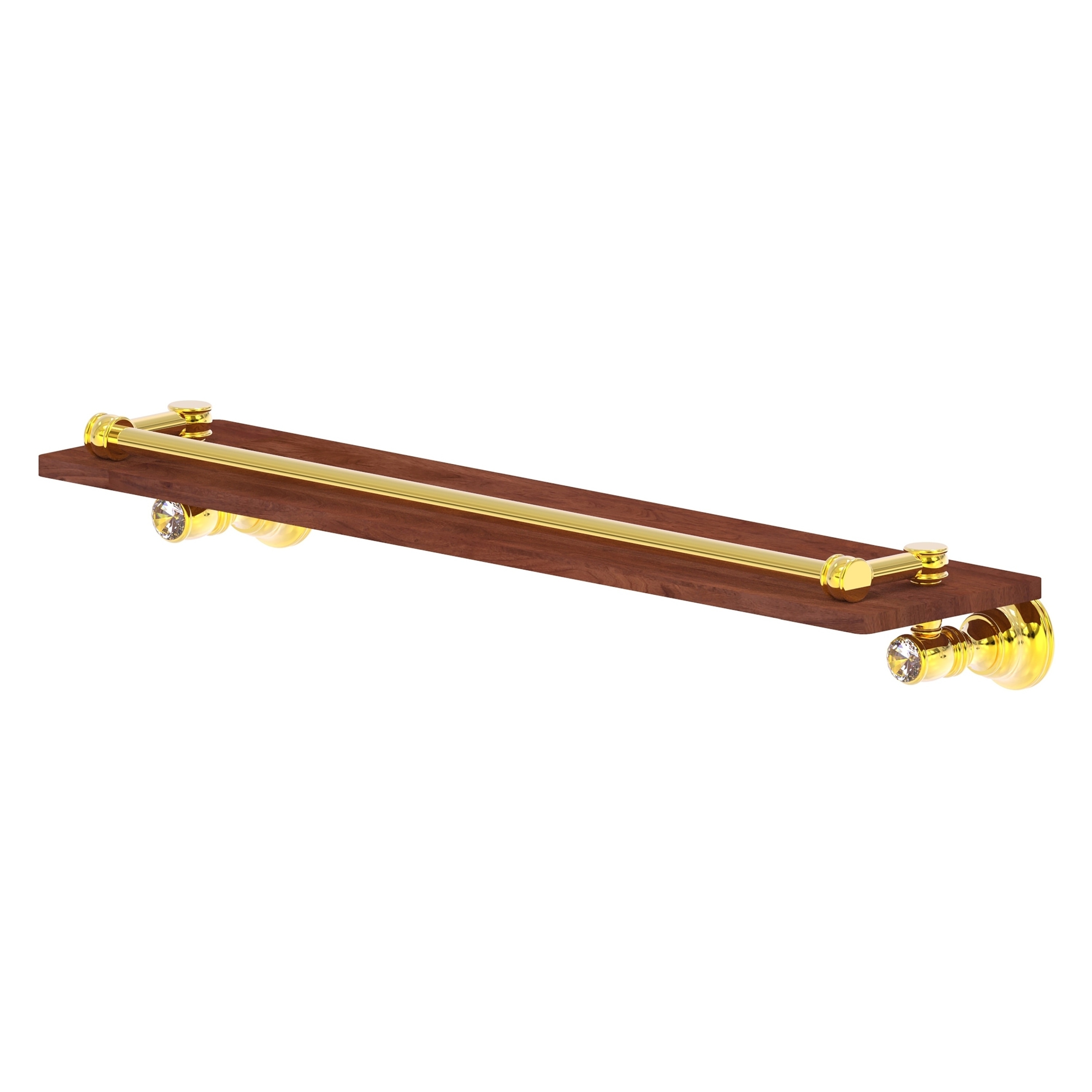 Allied Brass CC-1-22-GAL-IRW-PB Carolina Crystal Polished Brass Wall mount Bathroom Shelf ( 22-in x 3.3-in x 5-in )