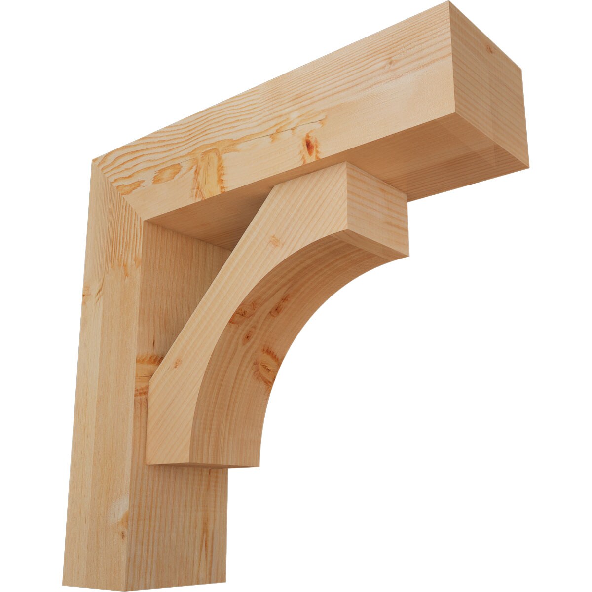 Ekena Millwork 1464678 Westlake block smooth bracket with offset brace 7-1/2-in x 26-in x 26-in Douglas fir Brown Wood Standard bracket