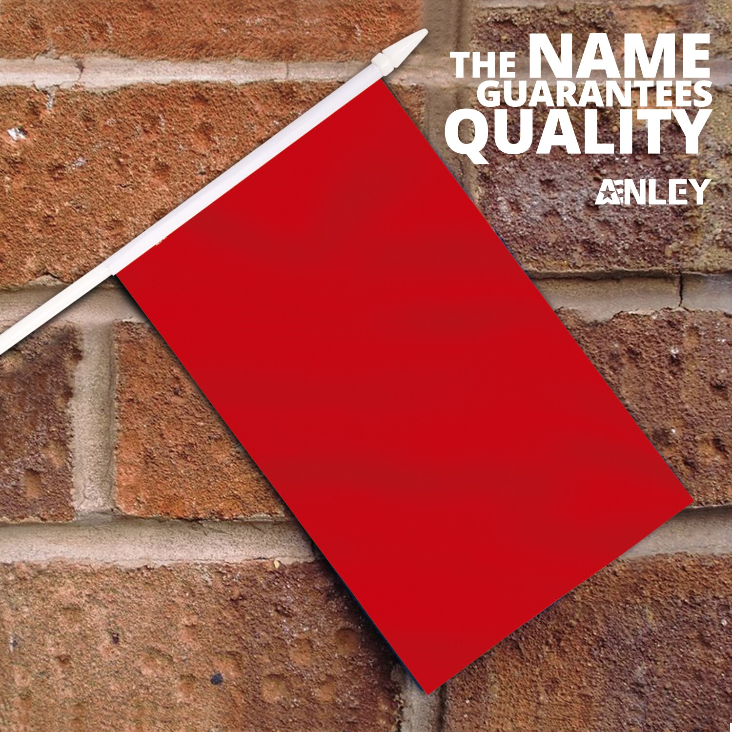 Red Polyester Handheld Mini Flags with Plastic Sticks, 12-Pack