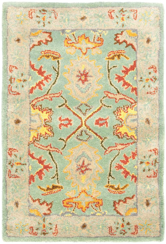 Safavieh HG734A-4 Heritage Peshwar 4 x 6 (ft) Tufted Wool Light Blue/Ivory Rectangular Indoor Floral/Botanical Oriental Area rug