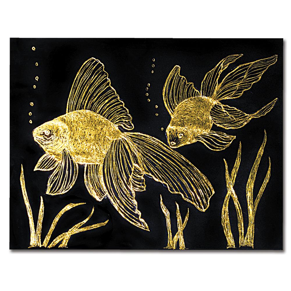 Faux foil with gold scratchboard 