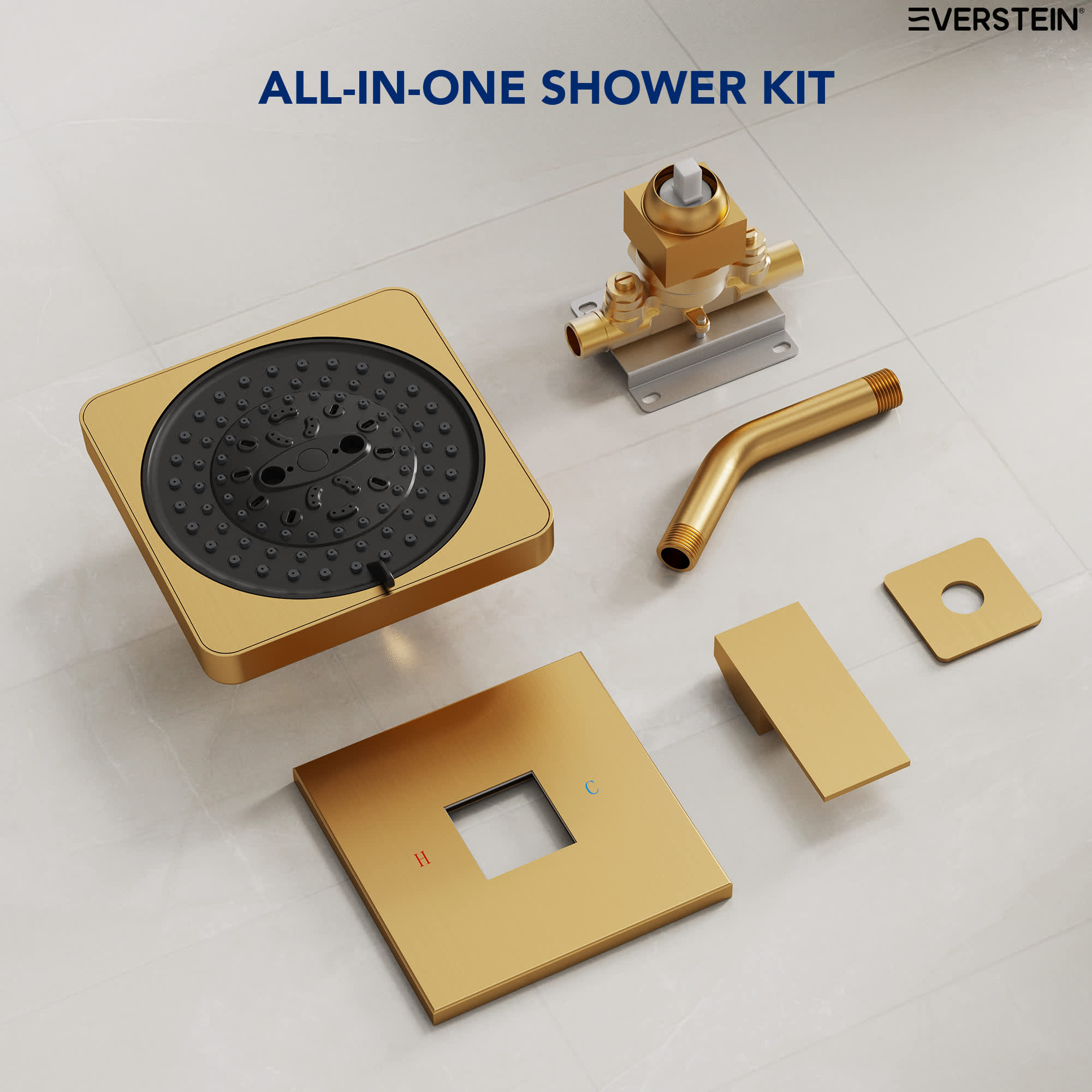 EVERSTEIN SFS-1130-GD Showerhead-Bar-Panels - View #11