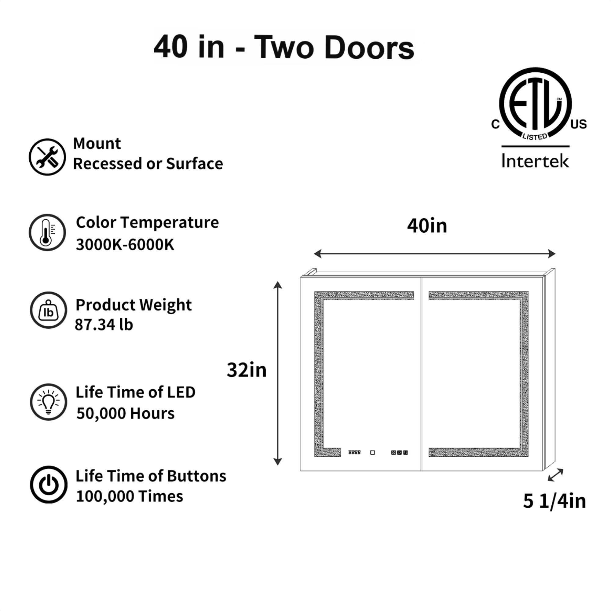 ExBrite MC4032V10DX Bathroom-Medicine-Cabinets - View #2