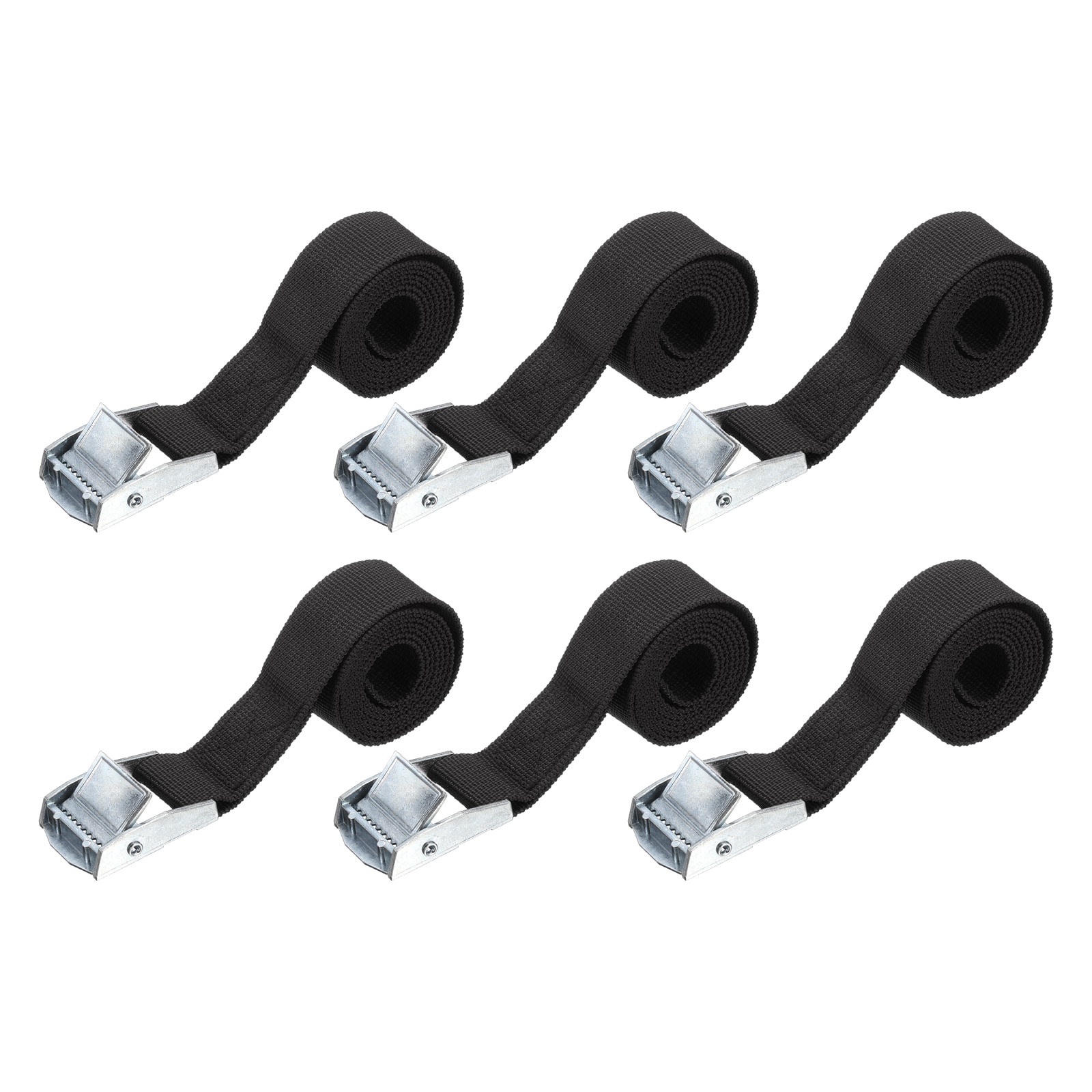 Harfington 6pcs Straps Tie Downs 1.64 ft x 0.98 Inch 551lb Safe Work Load Cargo Lashing Straps for Cargo Moving Trucks Luggage Motorcycle Black