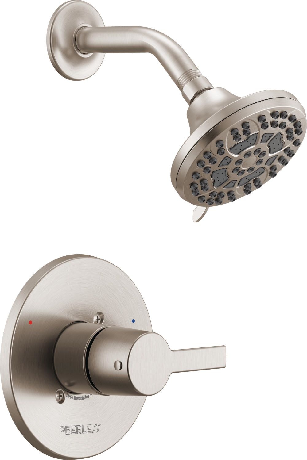 Peerless PTT14212-BN Flute Brushed Nickel 1-handle Multi-function 4.5-in Round Shower Faucet (Valve Not Included)