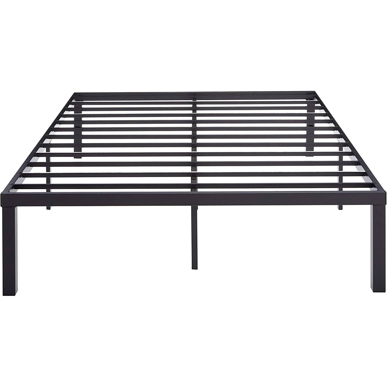 Slickblue - Metal Platform Bed Frame with Steel Slats and 16 in Under Bed Storage for Bedroom Gue...