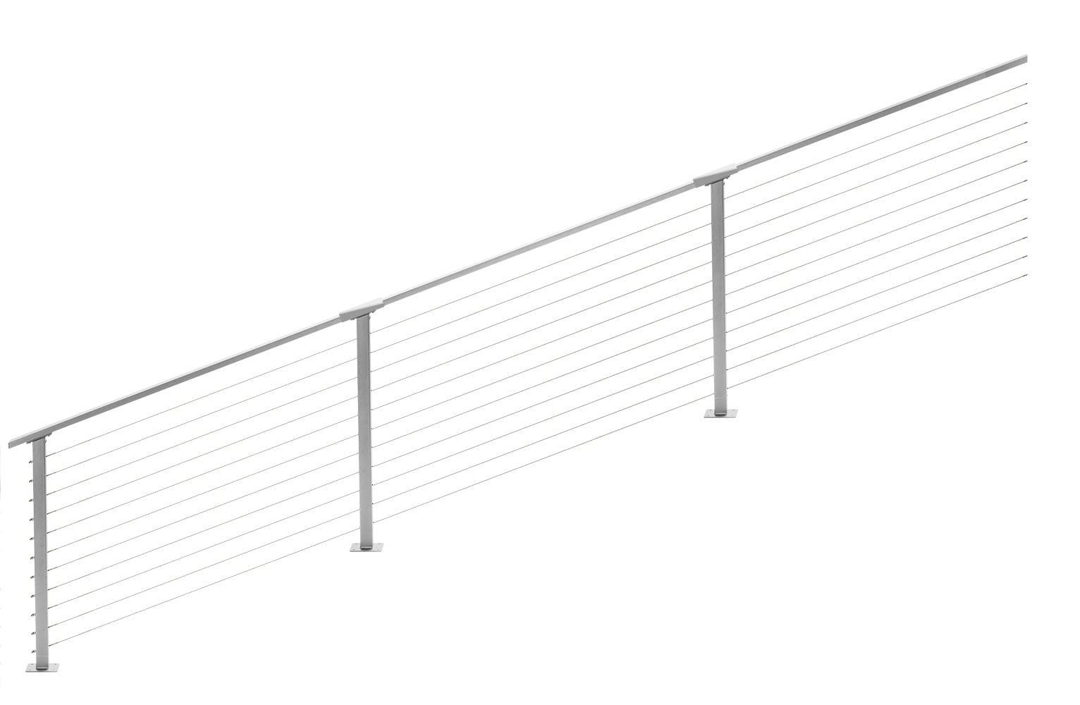 CityPost Stair Deck Mount 20-ft x 36-in Grey Steel Deck Cable Rail Kit ...