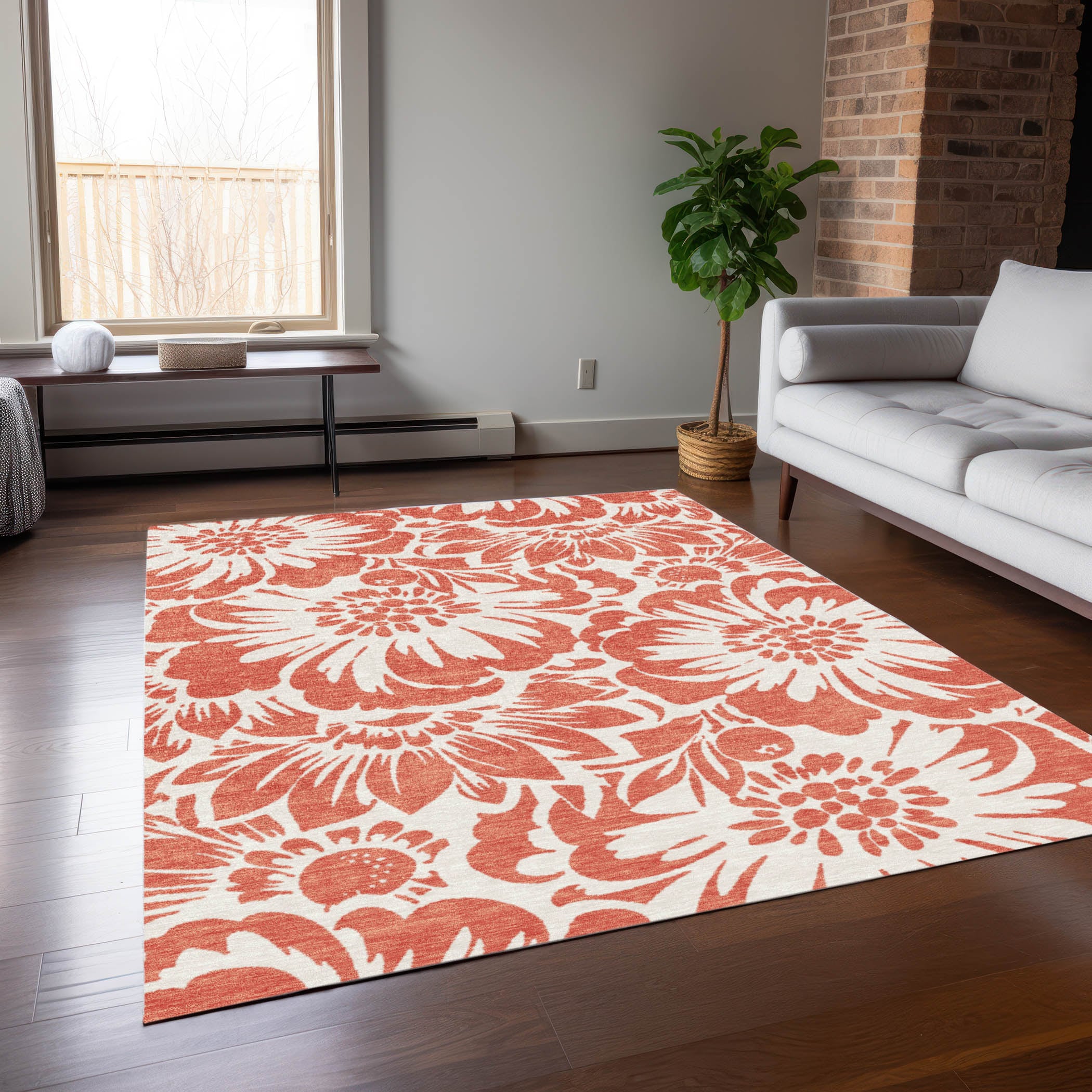 Addison Rugs ACN551SM9X12 Chantille ACN551SM 9 x 12 (ft) Polyester Salmon Rectangular Indoor/Outdoor Abstract Farmhouse/Cottage Machine washable Area rug