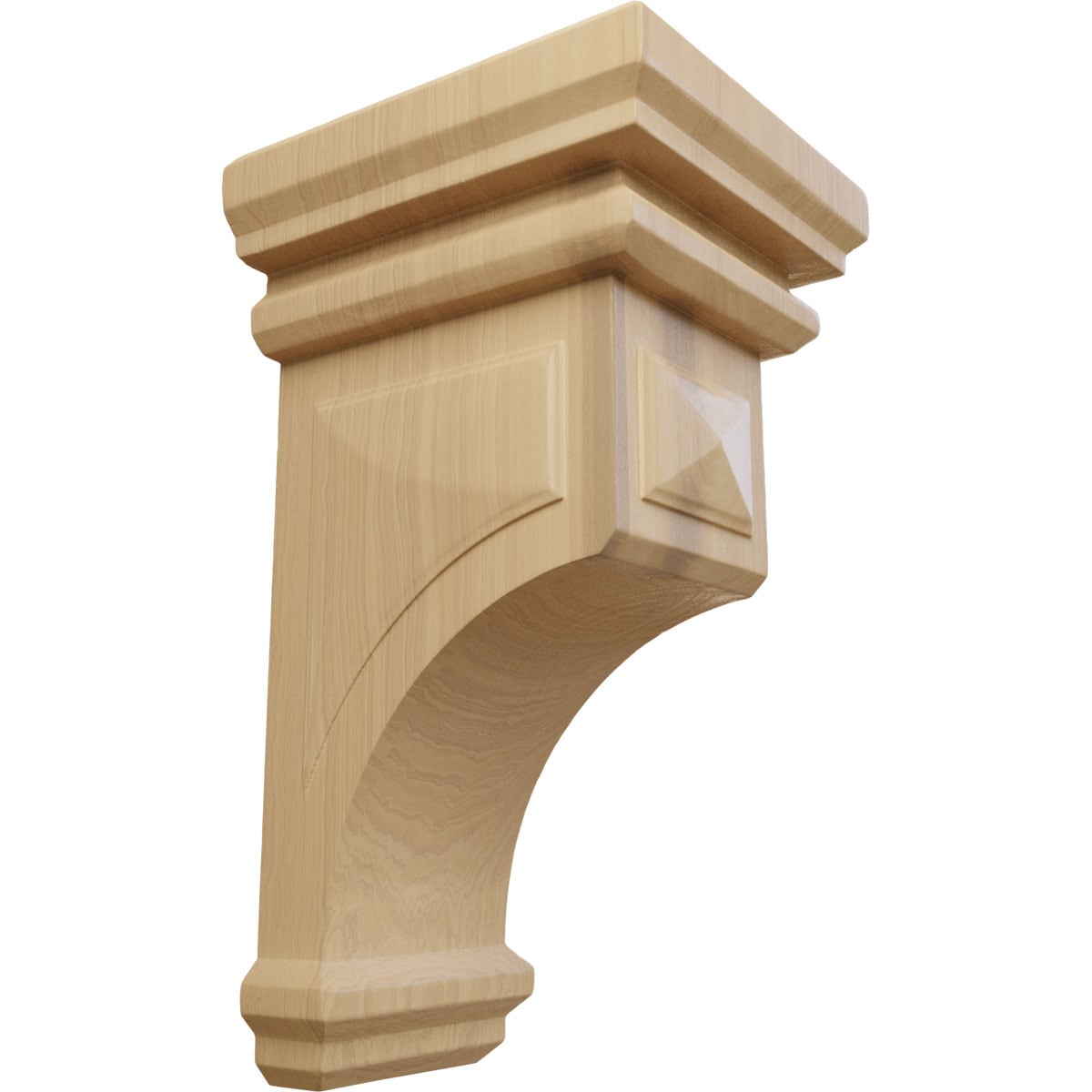 Ekena Millwork CORW07X07X14WFCH 7-in x 7.75-in x 14-in Unfinished Cherry Wood Paintable/Stainable Corbel
