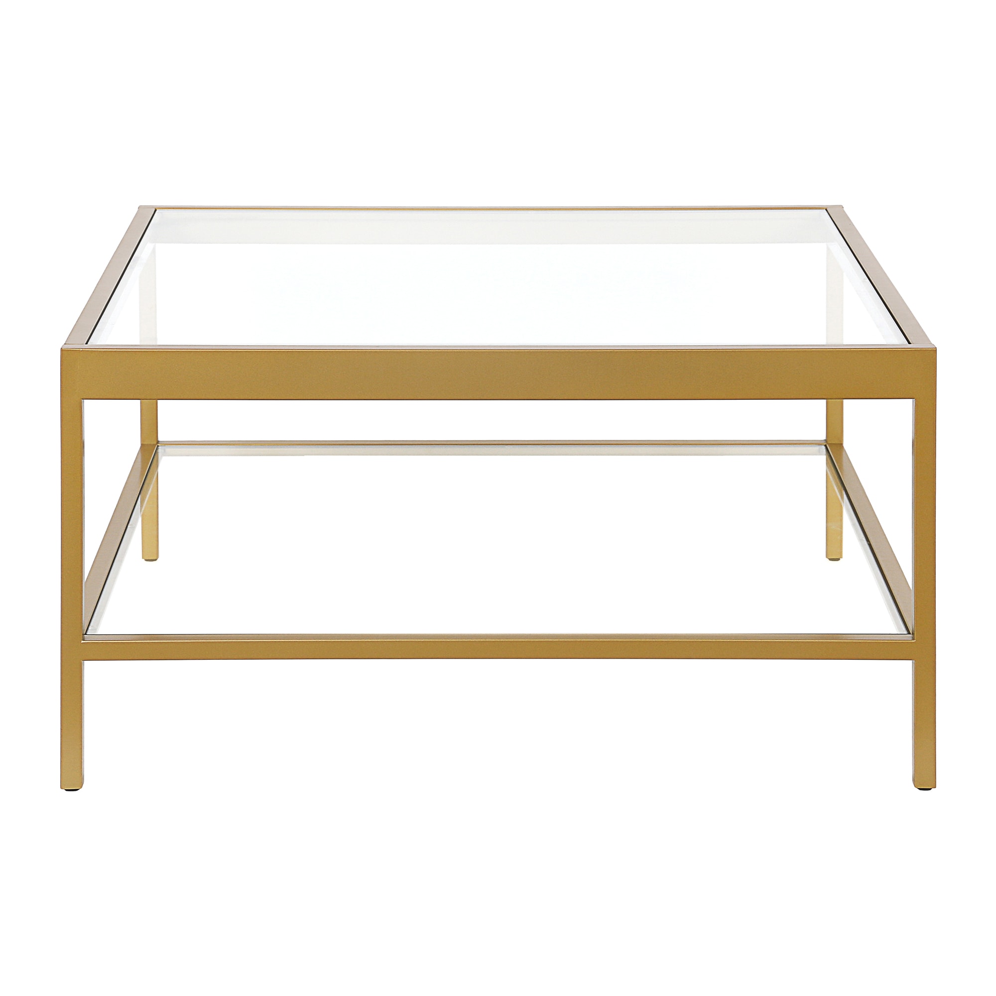 Hailey Home Alexis Brass Glass Modern Coffee Table CT0697 at Lowes.com