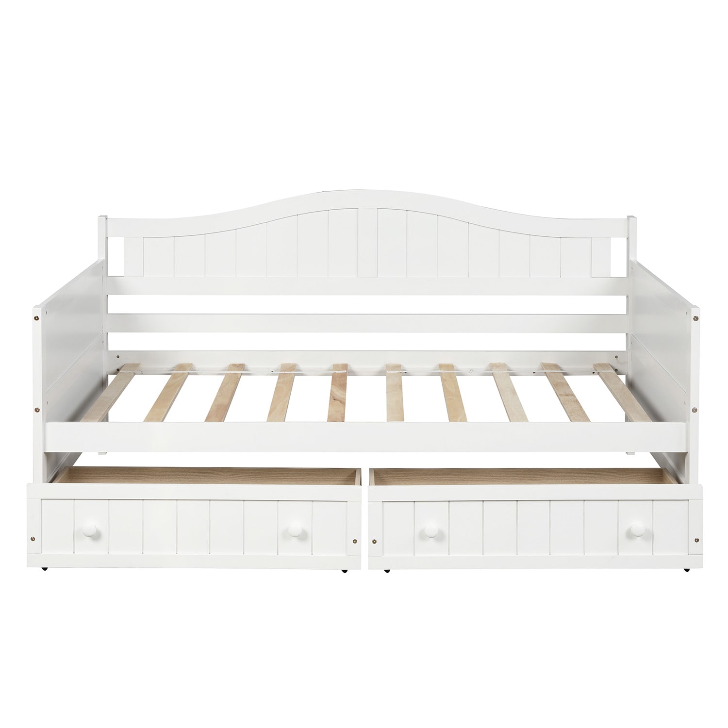 Mondawe White Twin Contemporary Daybed with Storage in the Beds ...