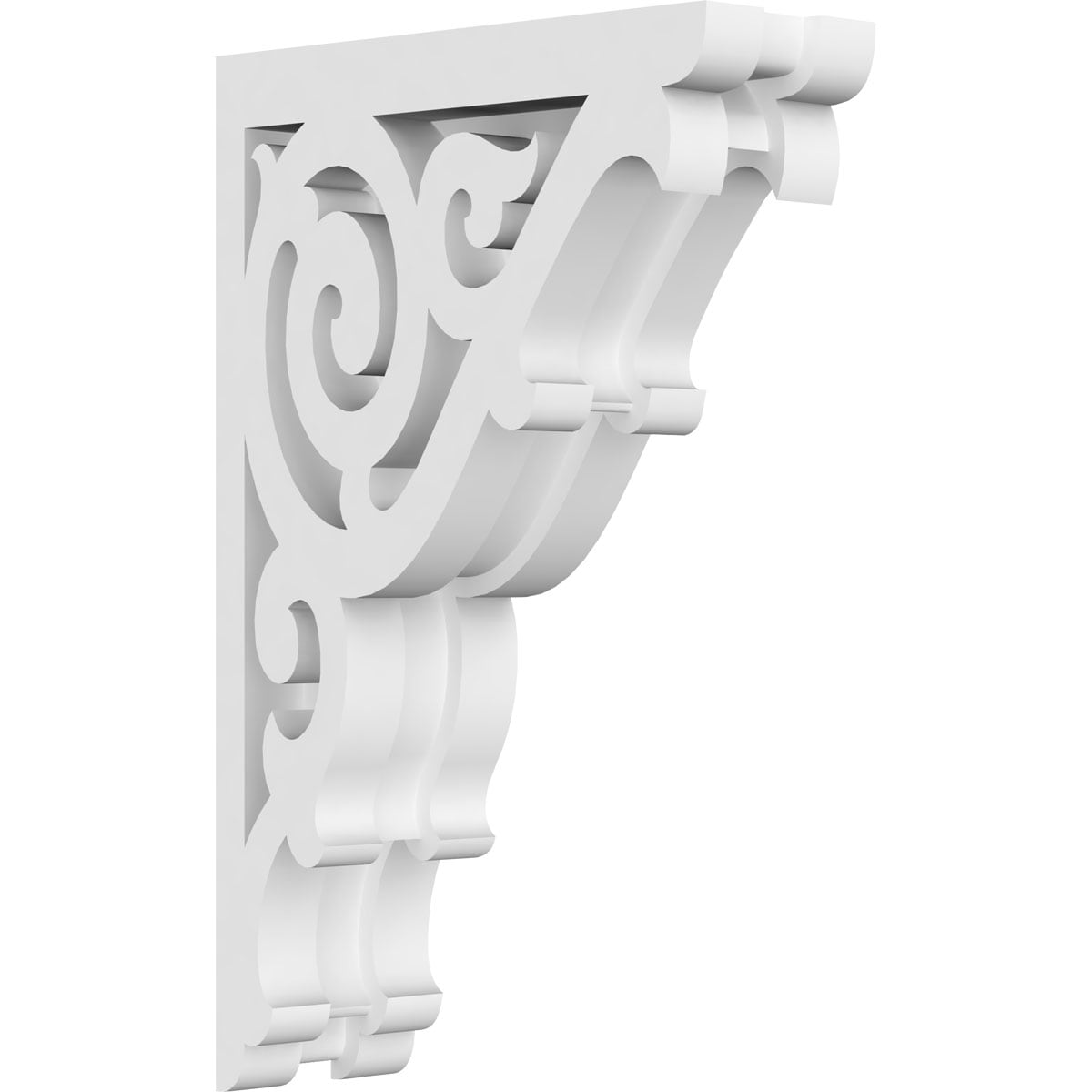 Ekena Millwork CORP01X05X08AT 1.875-in x 5-in x 8-in Athens Unfinished White PVC Paintable Corbel