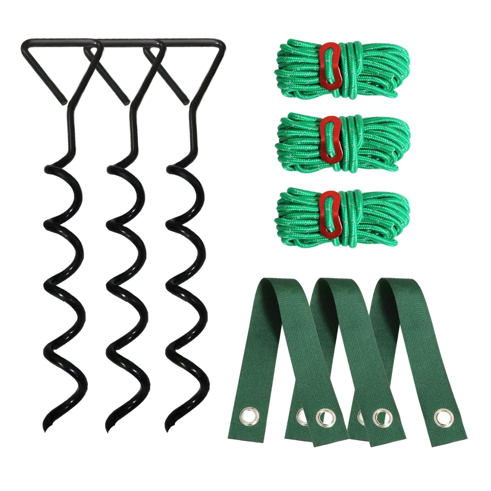 Adrinfly  3 pcs heavy duty tree stakes and supports kit steel spiral straightening system for young leaning trees withstand wind and weather