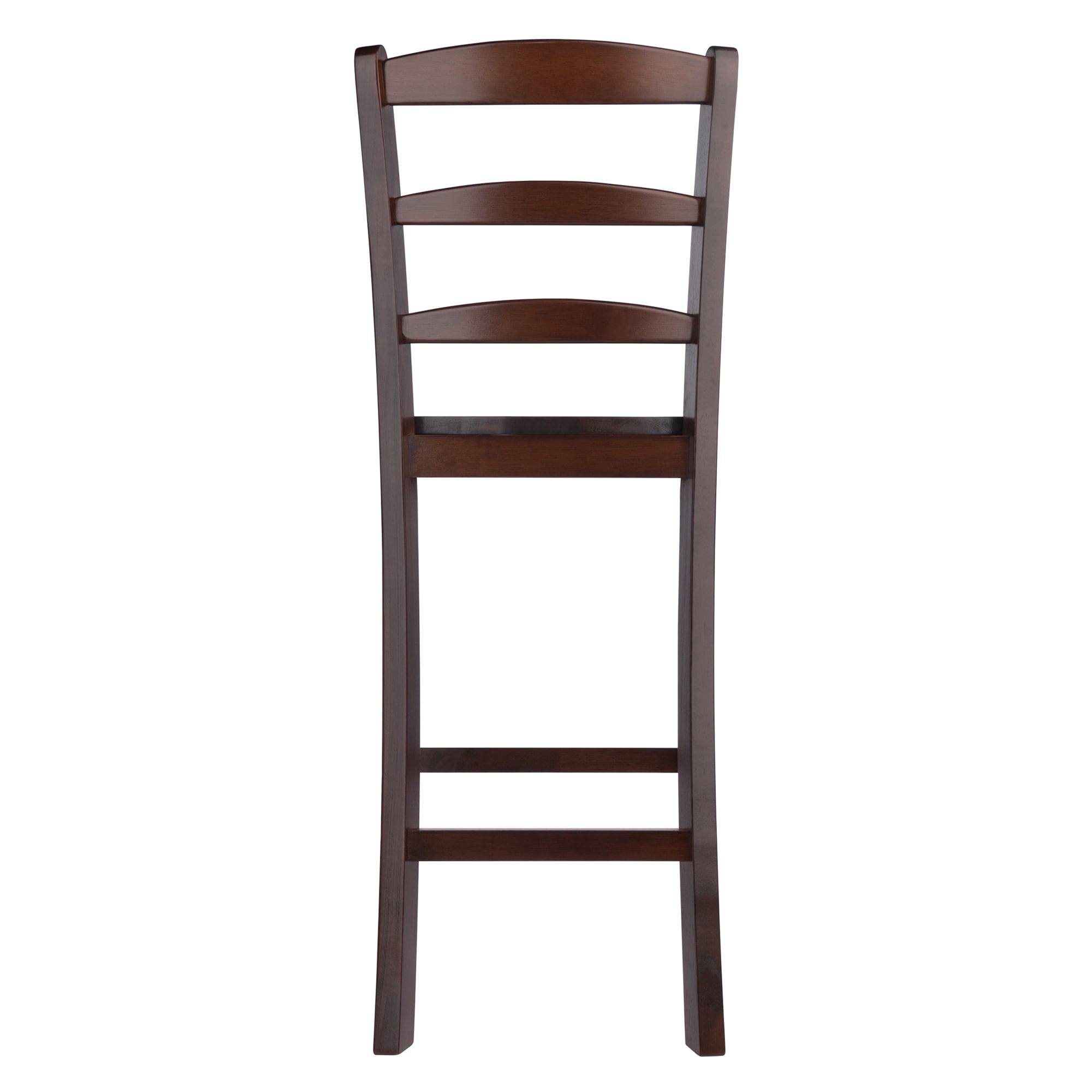 Benjamin Walnut Ladder-Back Wood Counter Stools, Set of 2