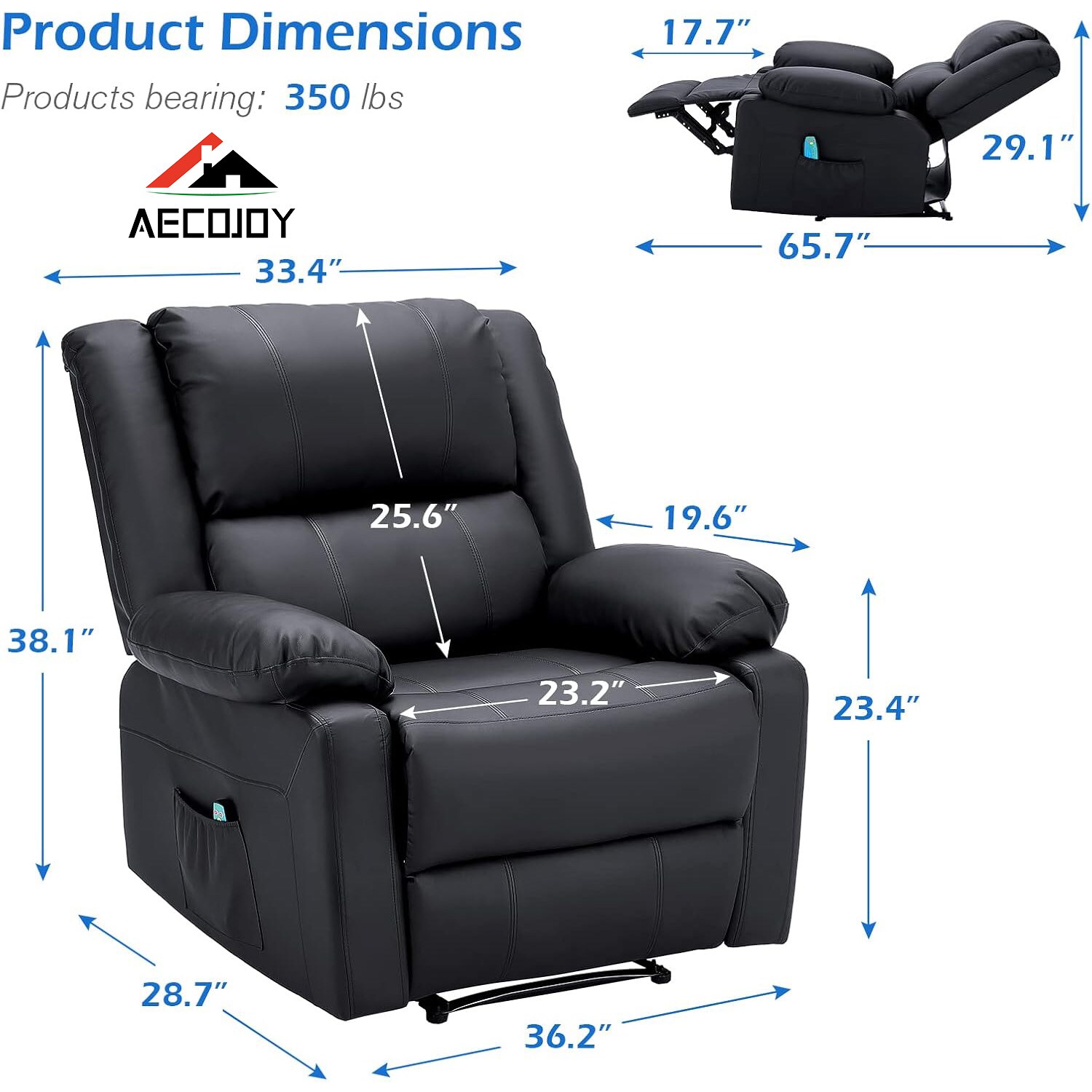 AECOJOY 13051BK-LS02 recliners - View #2