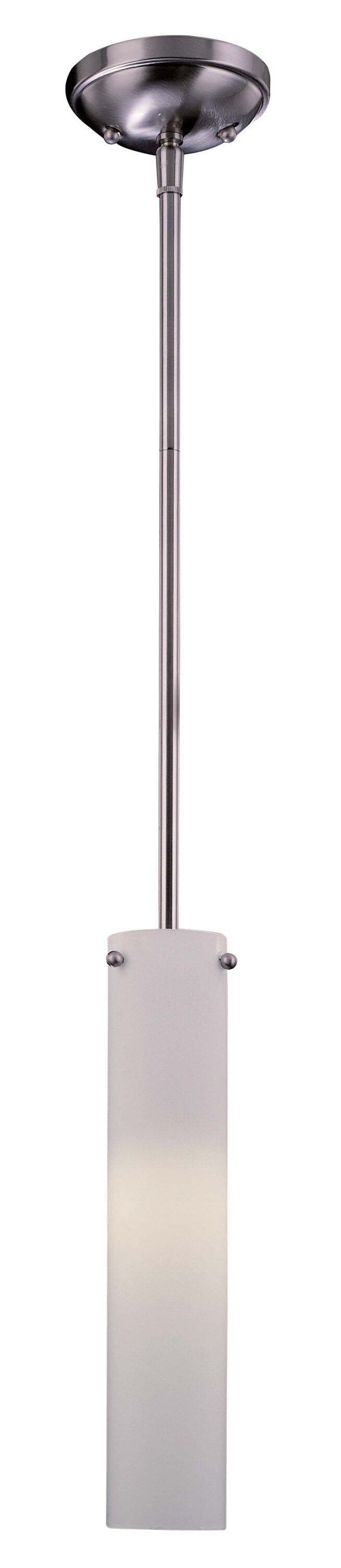Minka Lavery Lavery 1 -Light Brushed Nickel Modern/contemporary Opal glass Cylinder Mini Hanging Pendant Light