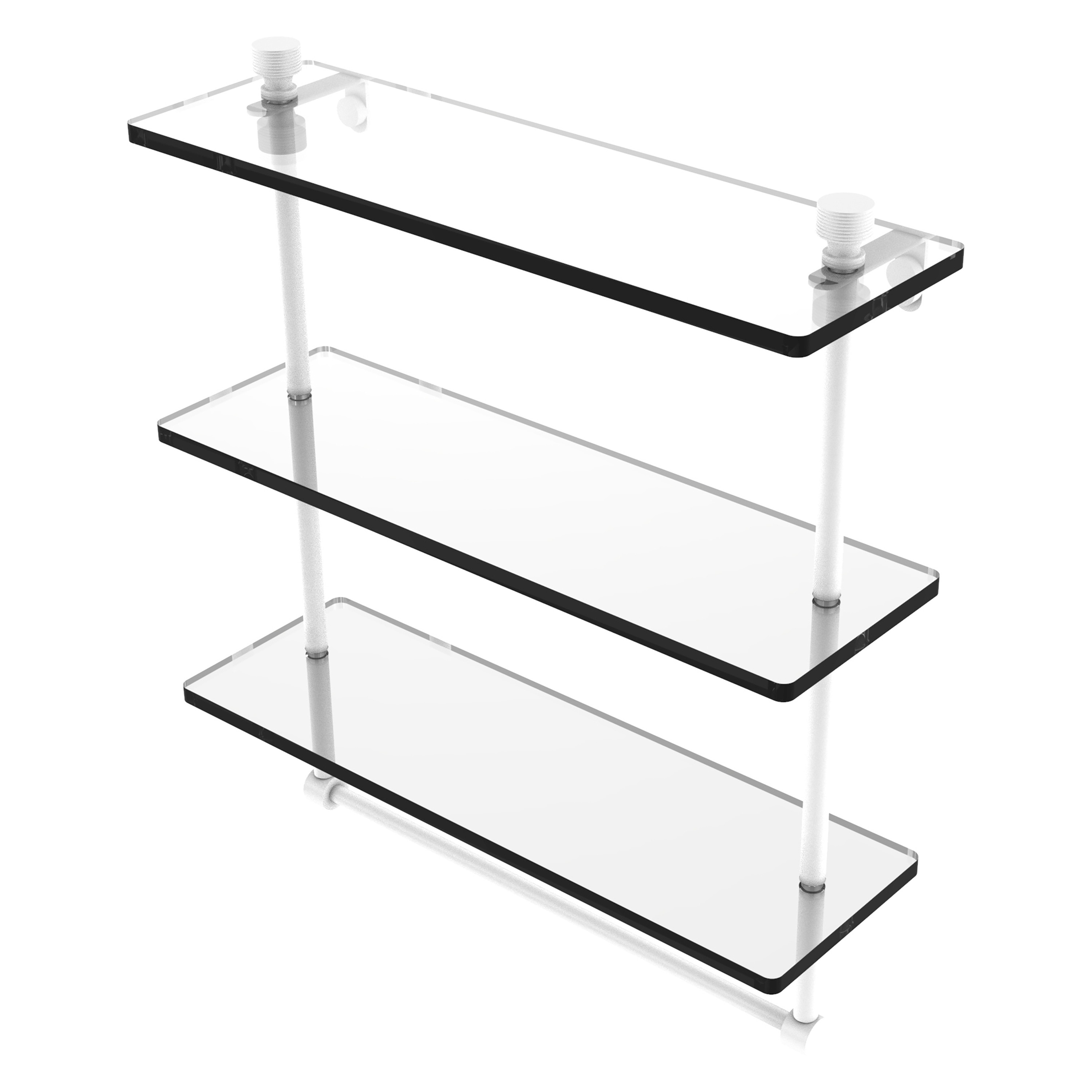 Allied Brass 22 in. L x 18 in. H x 5 in. W 3-Tier Clear Glass