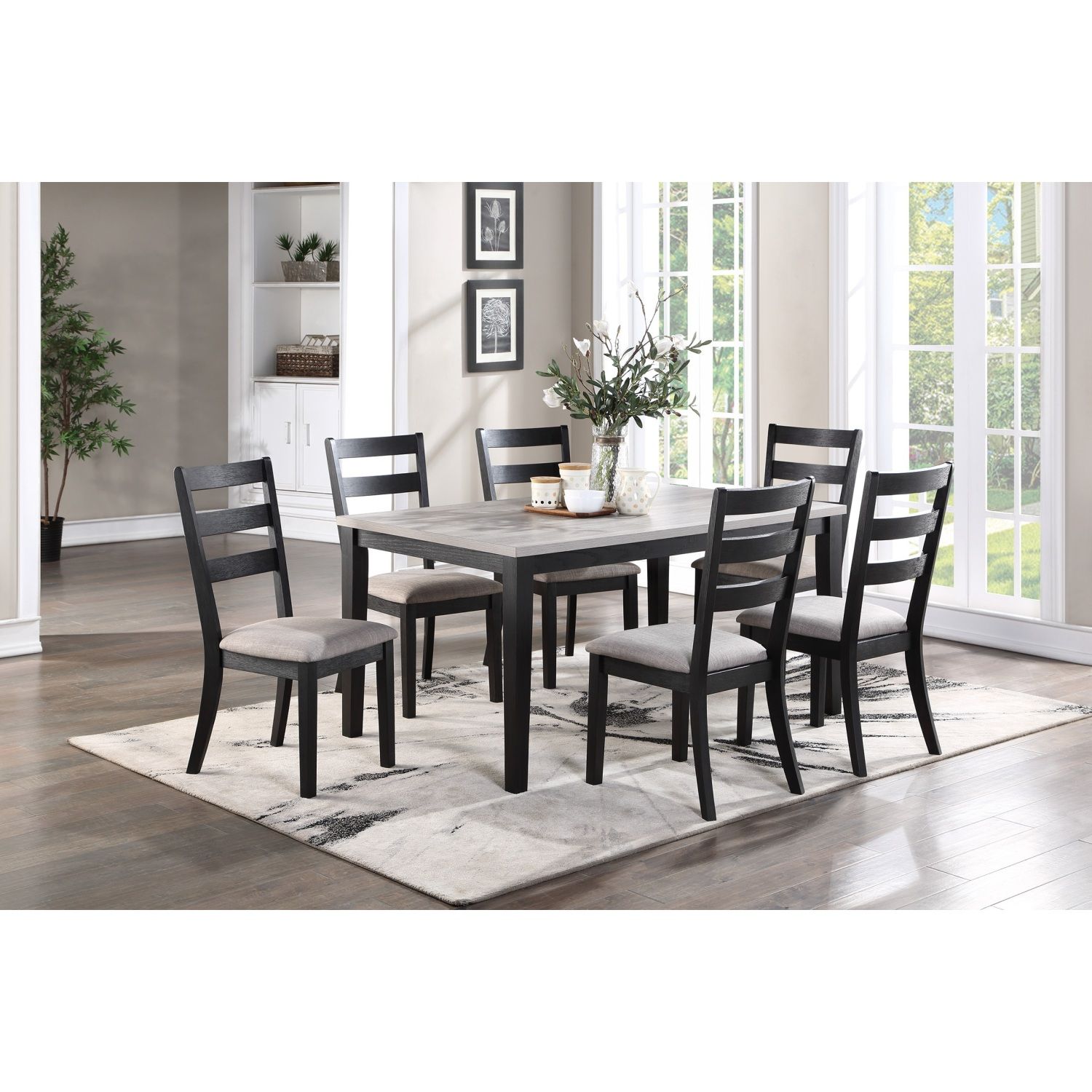 JASMODER B01146564 Natural Contemporary/Modern Dining Room Set with Rectangular Table ( Seats 6 )