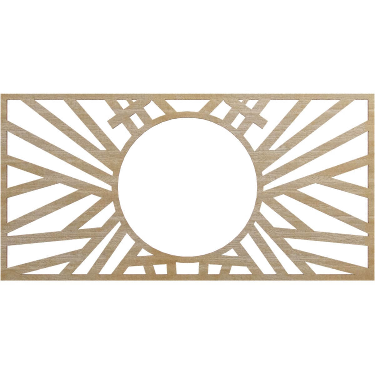 Ekena Millwork CMWP22X11X0250HOHI Hoover Fretwork Pierced 11-in W x 22-in L Architectural Hickory Wood Whole Ceiling Medallion