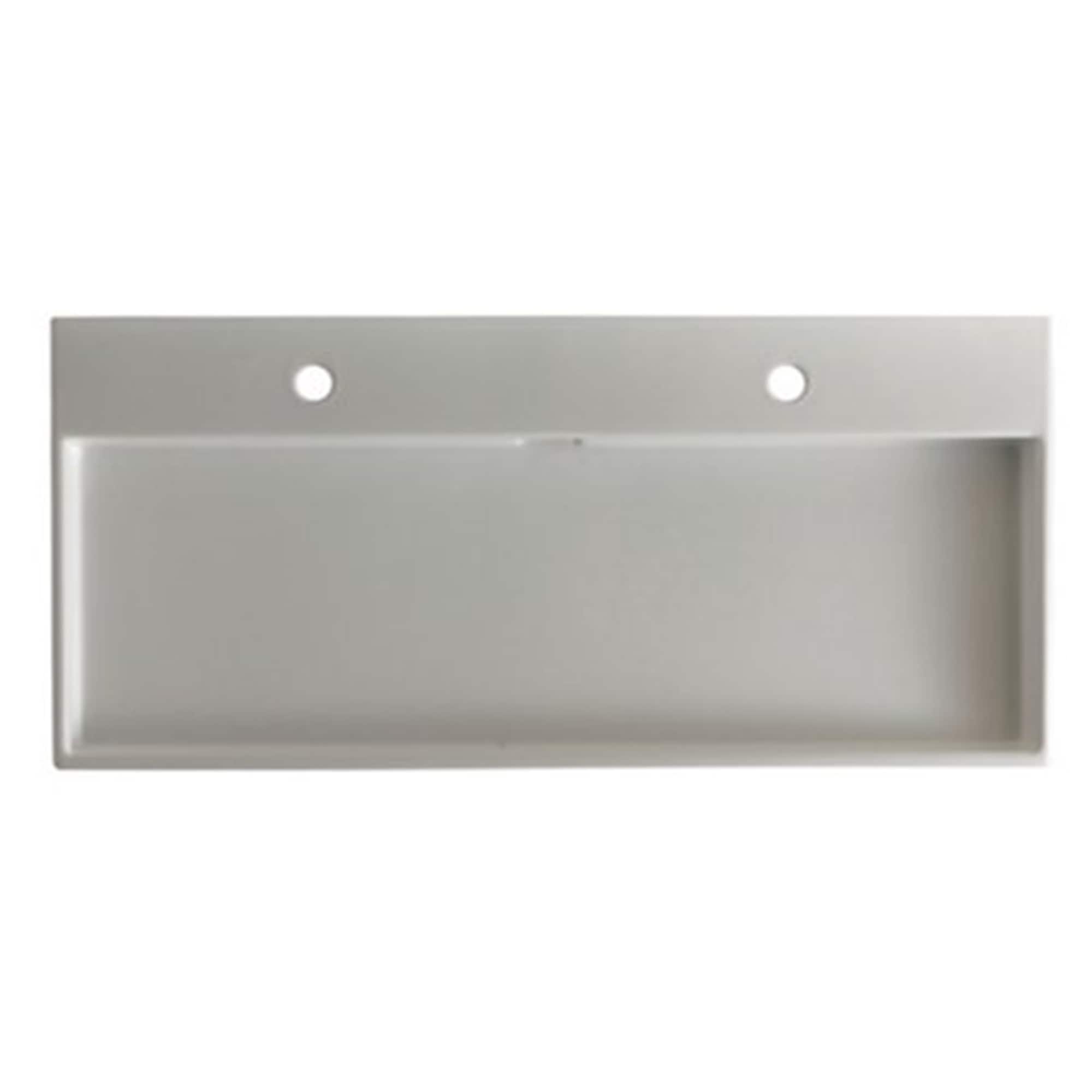 WS Bath Collections URBAN 100.02 Urban Ceramic White Ceramic Wall-mount Rectangular Trough Modern Bathroom Sink (27.8-in x 17.7-in)