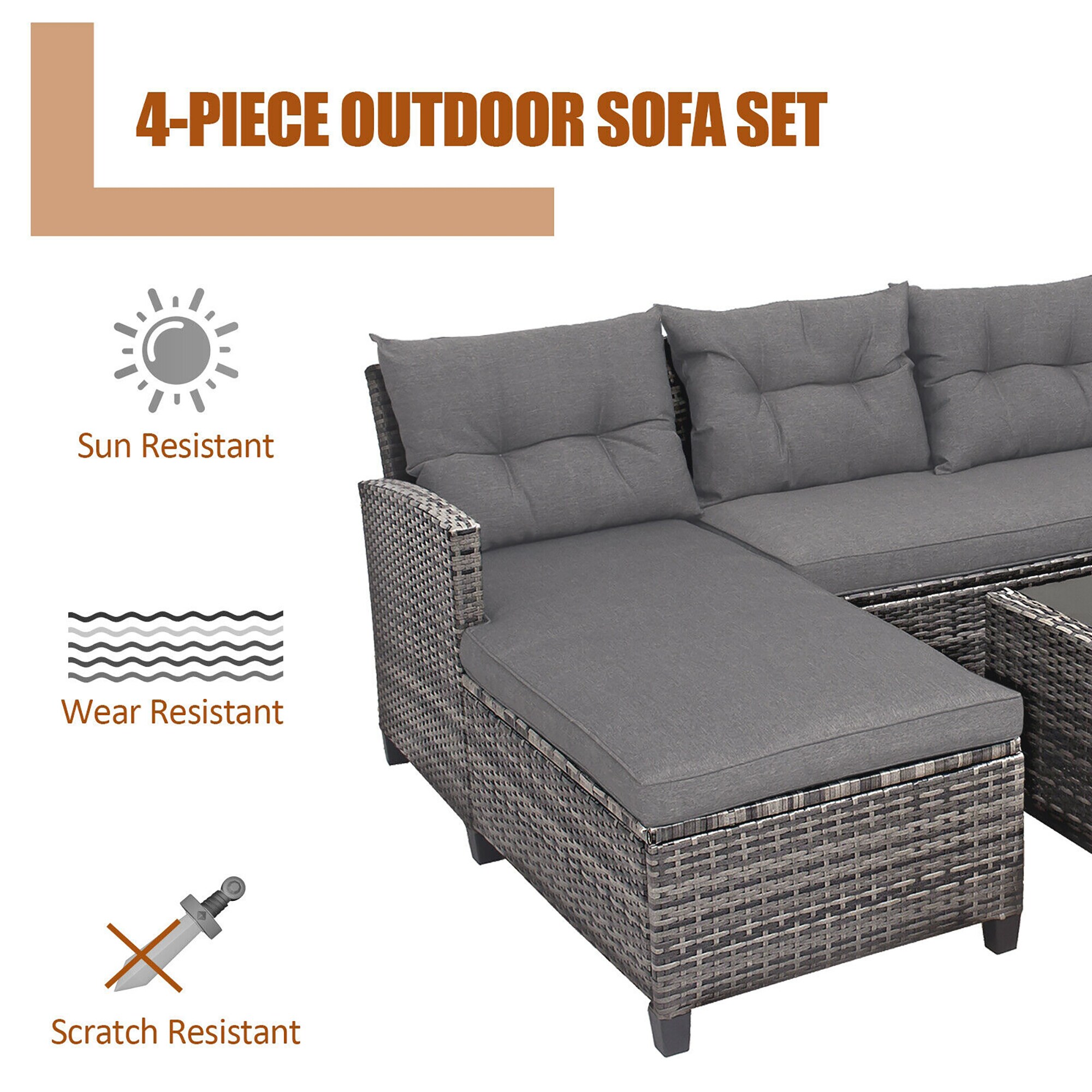 Forclover HYFL-569GR+ Patio-Conversation-Sets - View #7