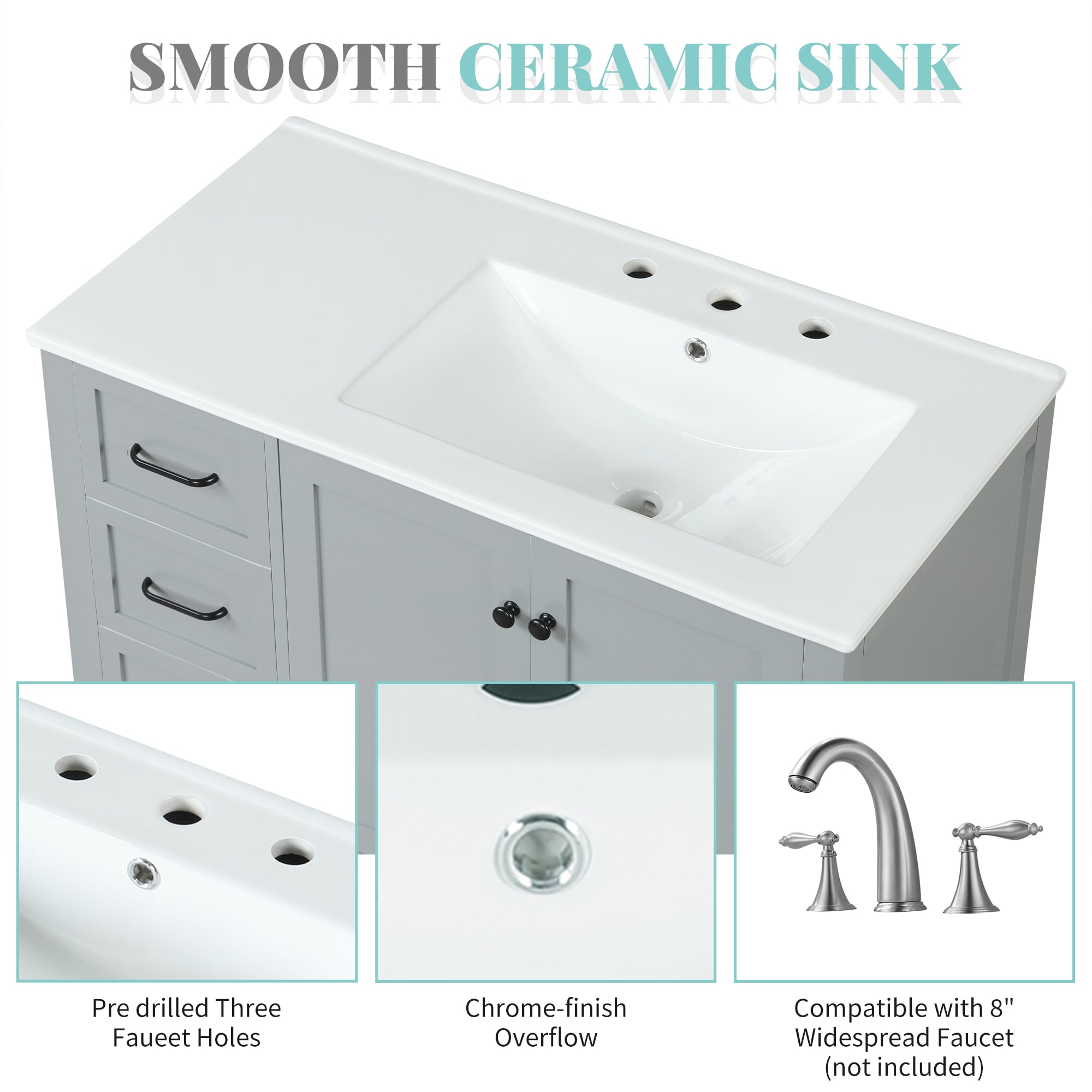 WELLFOR NIE-M5TP988 Bath-Vanity-Combo - View #3