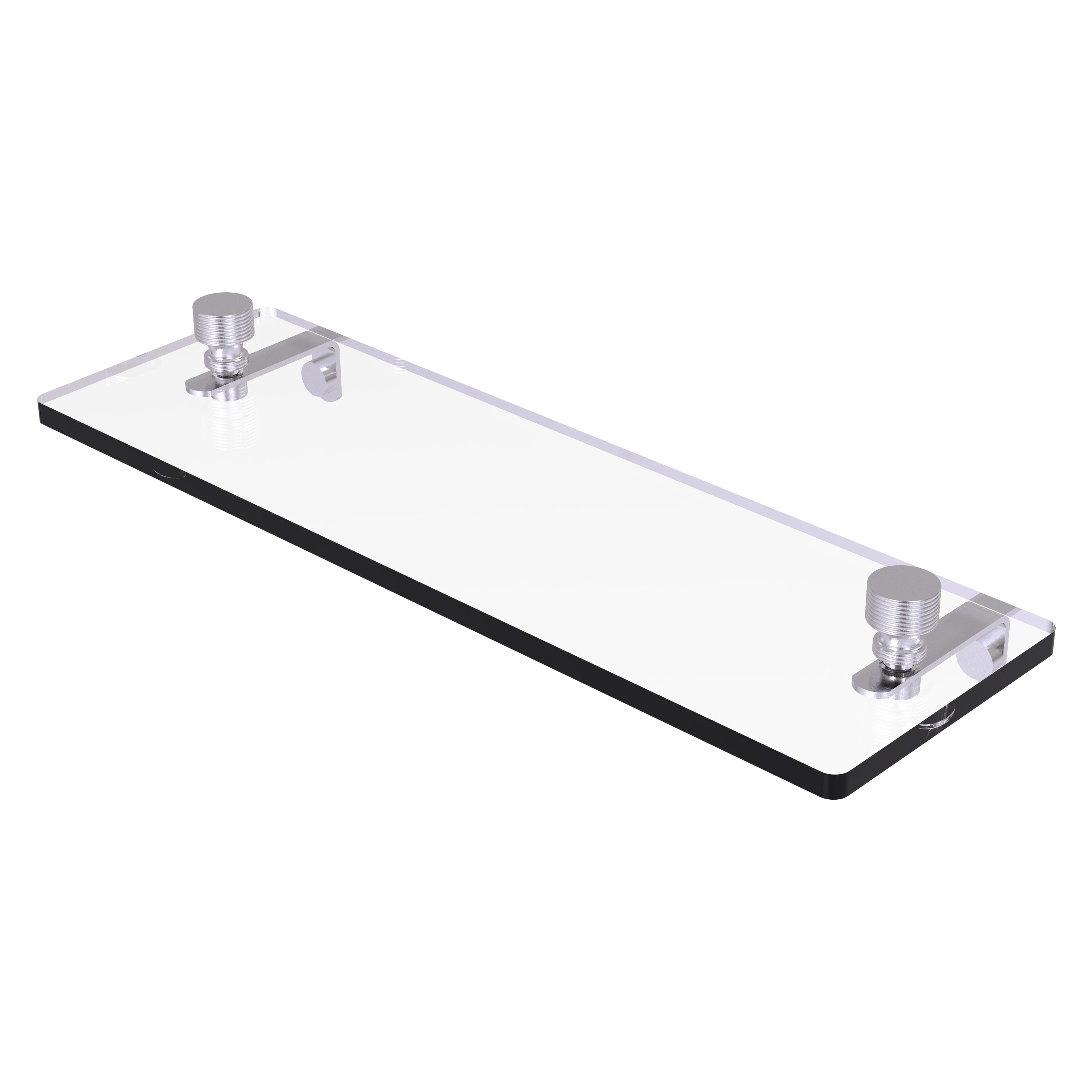 Allied Brass FT-1/16-SCH Fox trot Satin Chrome 1-Tier Wall Mount Bathroom Shelf (16-in x 2.25-in x 5-in)
