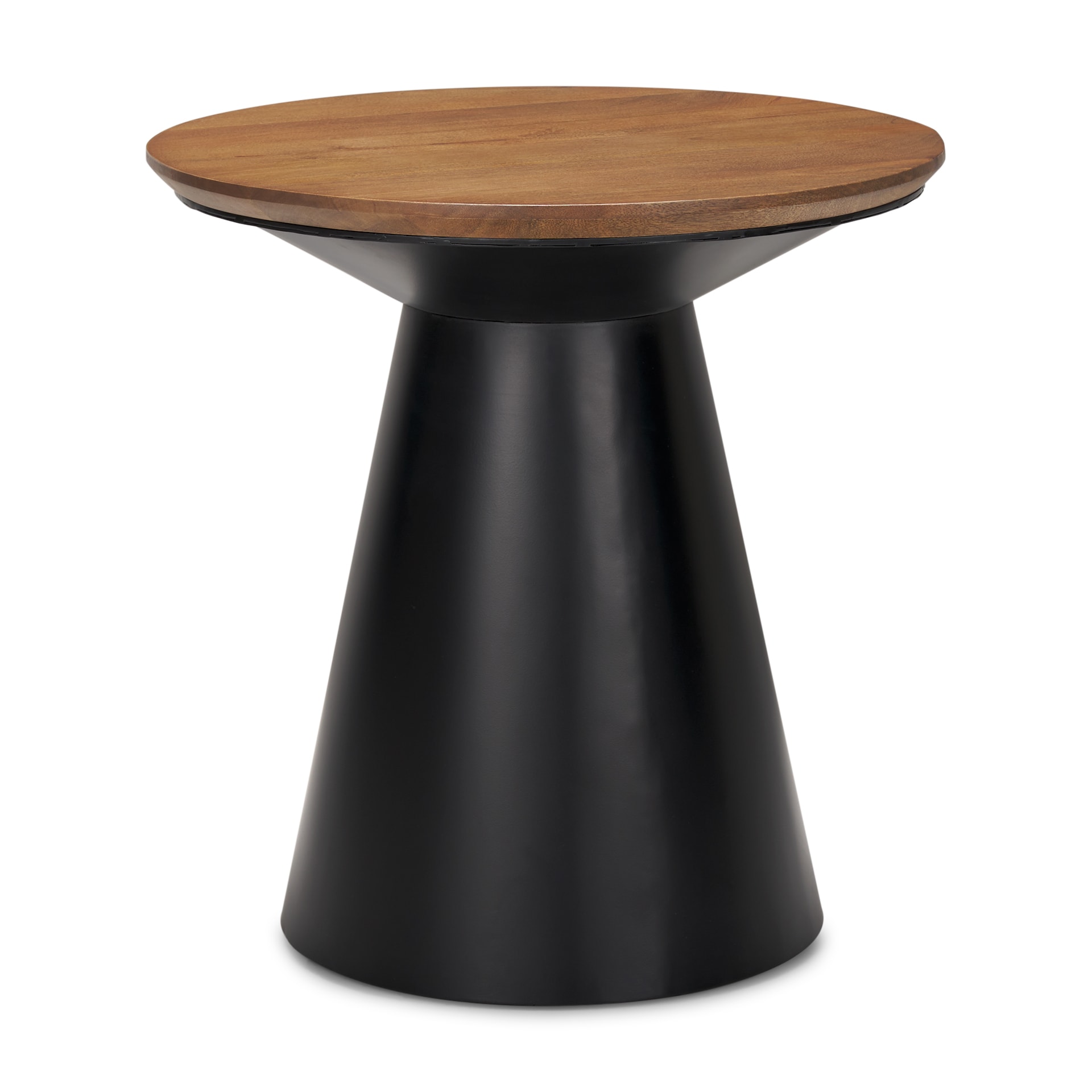 Mercana 69908 22-in W x 22.5-in H Black Wood Round Farmhouse End Table