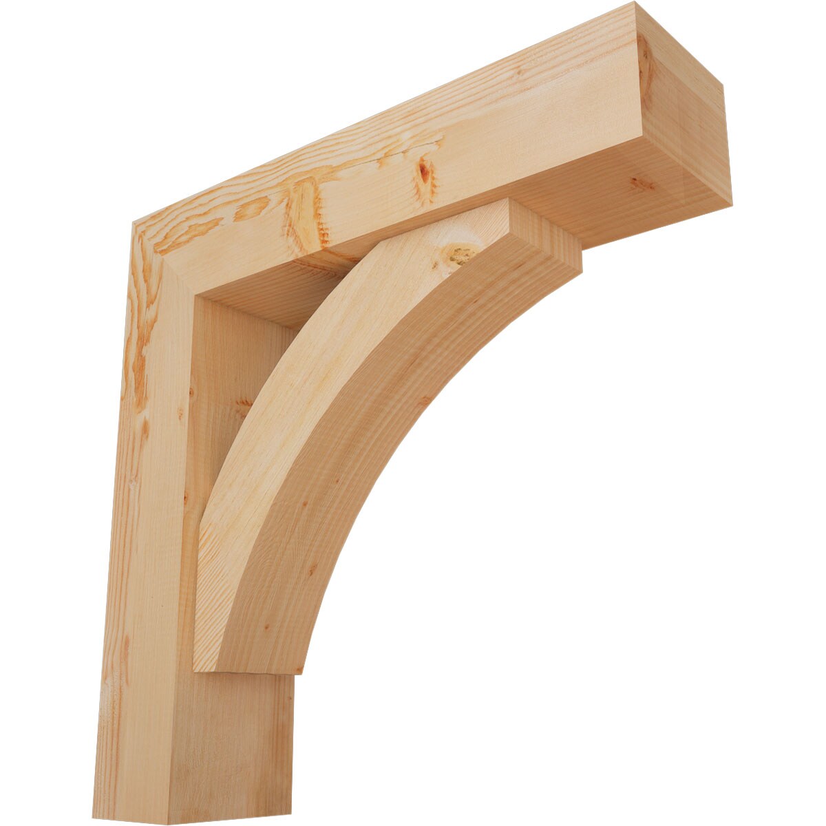 Ekena Millwork 1464186 Thorton block smooth bracket with offset brace 7-1/2-in x 30-in x 30-in Douglas fir Brown Wood Standard bracket