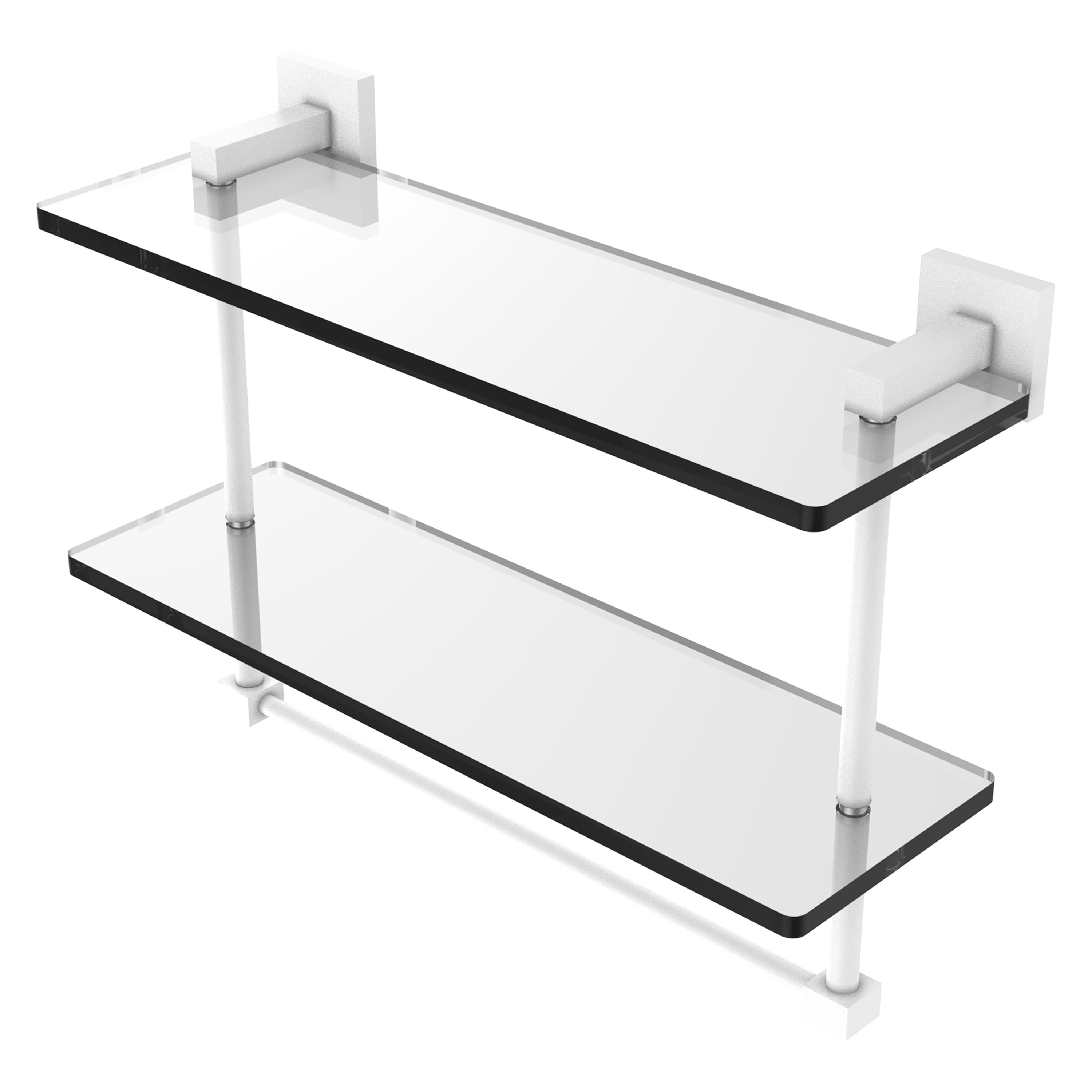 Allied Brass MT-2-16TB-WHM Montero Matte White 2 -Tier Wall mount Bathroom Shelf ( 16-in x 11.7-in x 5-in )