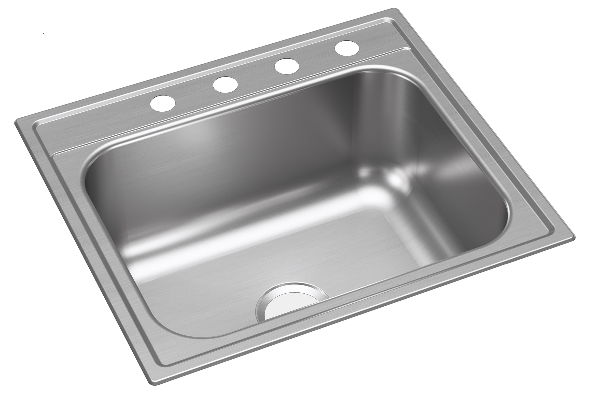 Elkay Drop-In 25-in x 22-in Stainless Steel Single Bowl 4-Hole