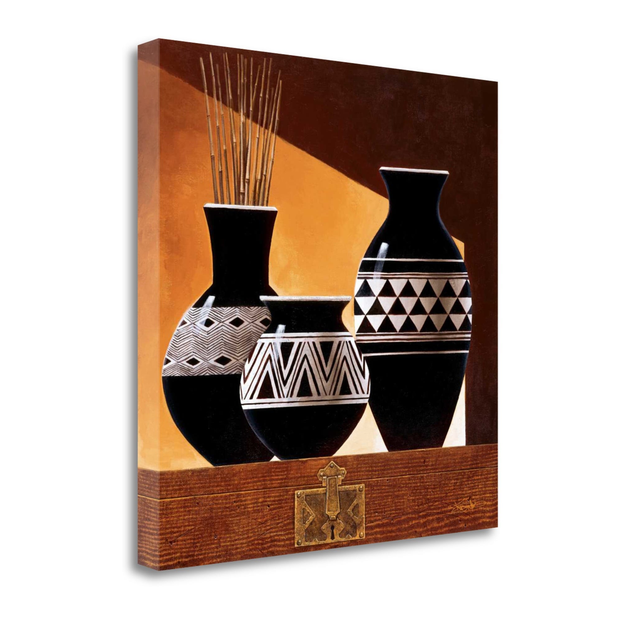 Tangletown Fine Art CA312376-2020C Patterns In Ebony Ii Keith Mallett 20-in H x 20-in W Vintage/Retro Print on Canvas