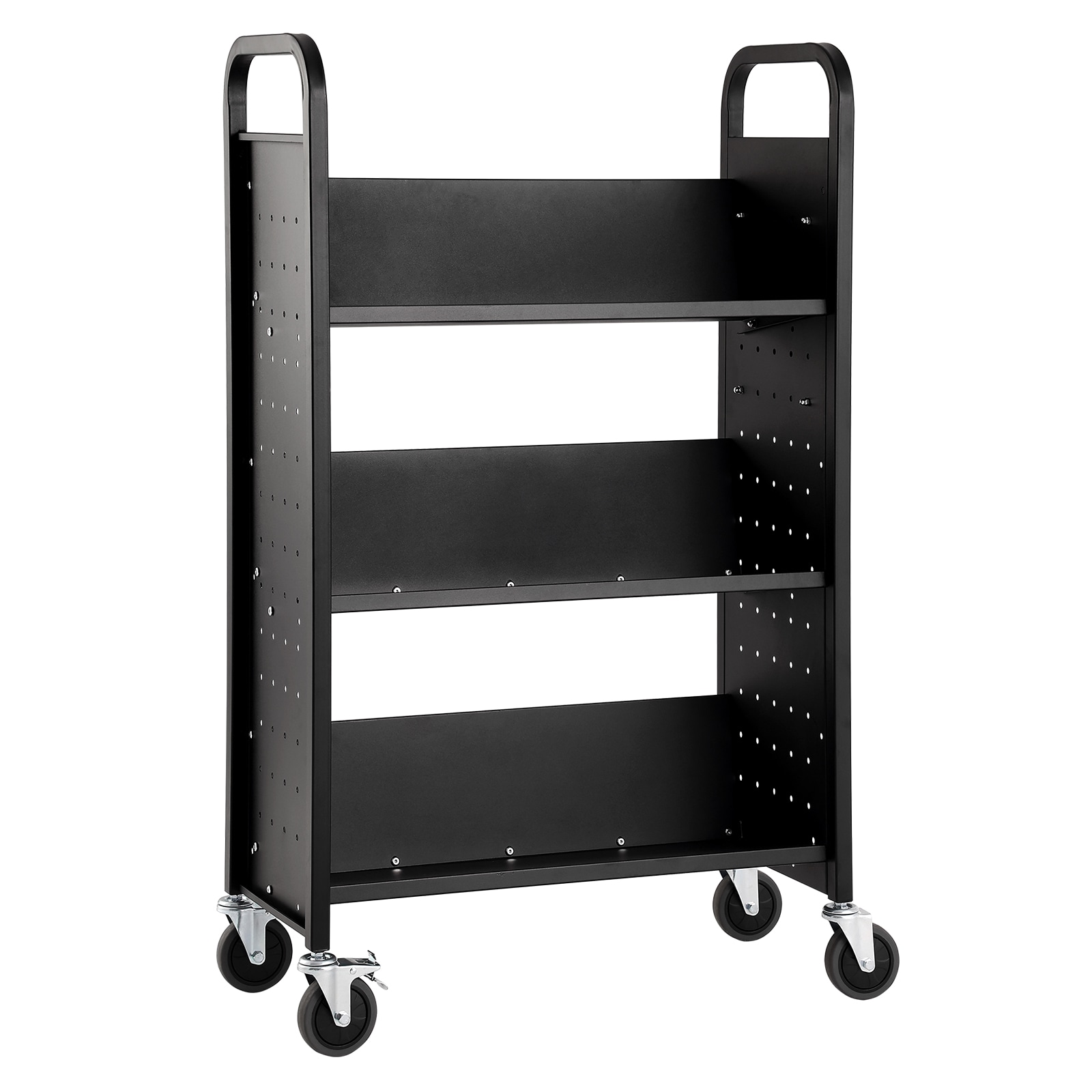 VEVOR VXTSGTCHS330WDUI5V0 Black Metal 3 -Shelf Bookcase ( 15.2-in W x 49.2-in H x 31.1-in D ) Painted