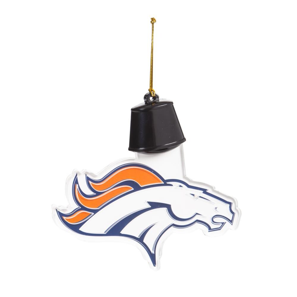 Denver Broncos Blown Glass Stocking Ornament - Sports Unlimited