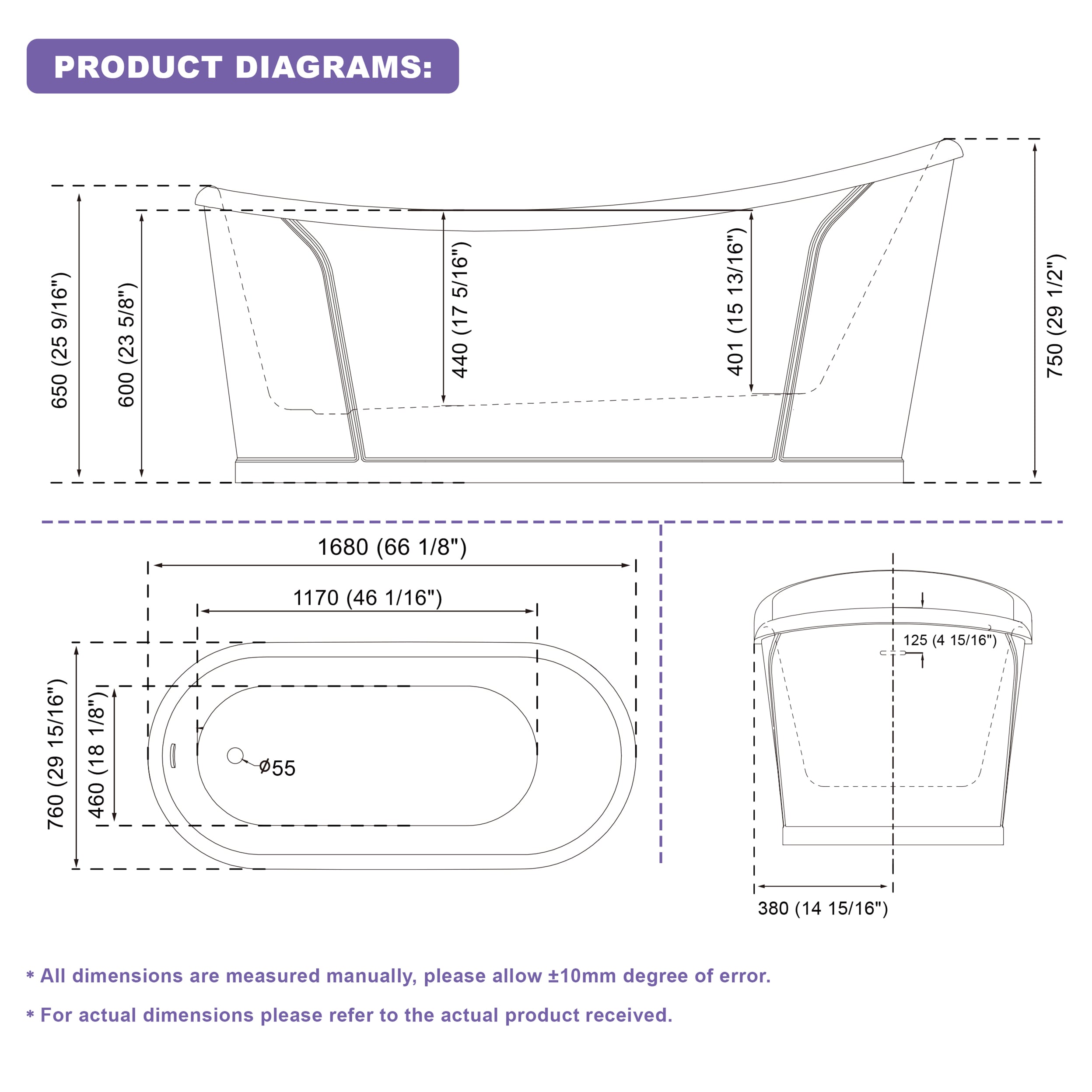 LIVIZA GIJ-BT19-59MW bathtubs - View #2
