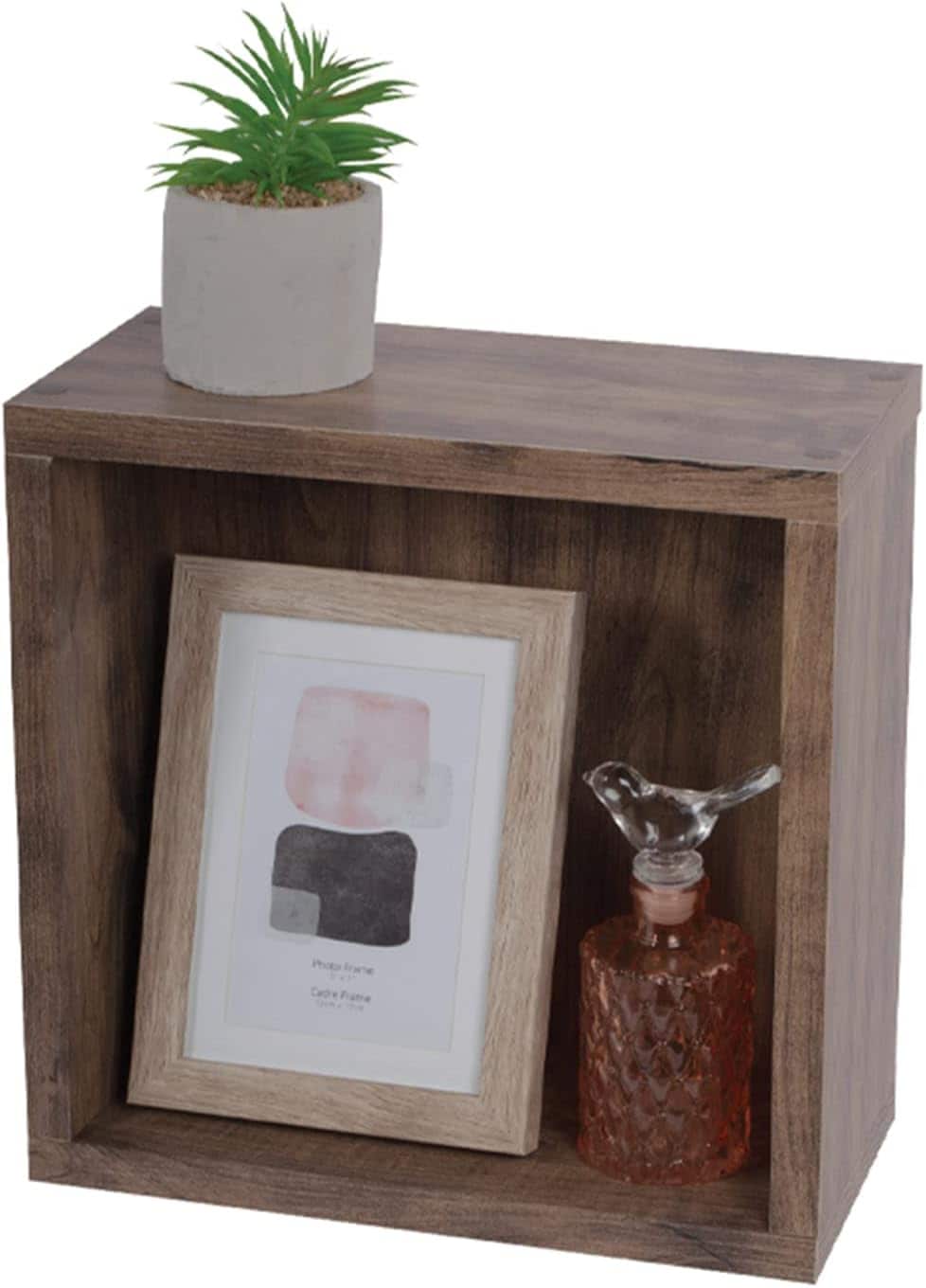 Kiera Grace FN01519-8DF 11.8-in L x 5.8-in D x 11.8-in H Brown MDF Square Floating shelf