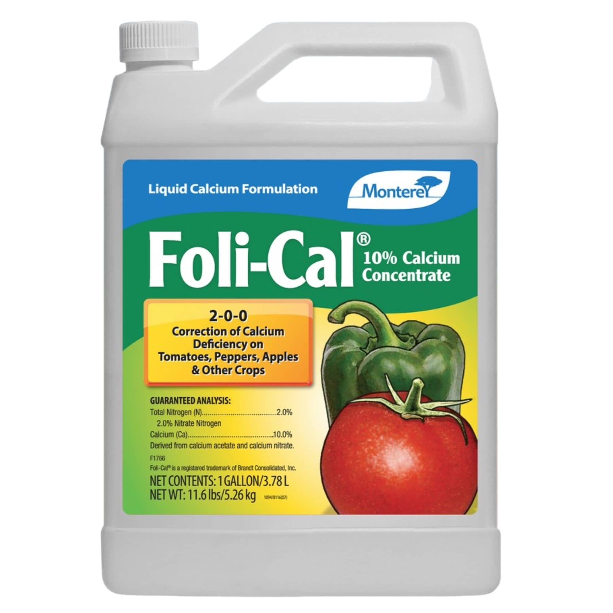 Foli-Cal Liquid Calcium Concentrate Formula 2-0-0 Fertilizer - 1 Gallon