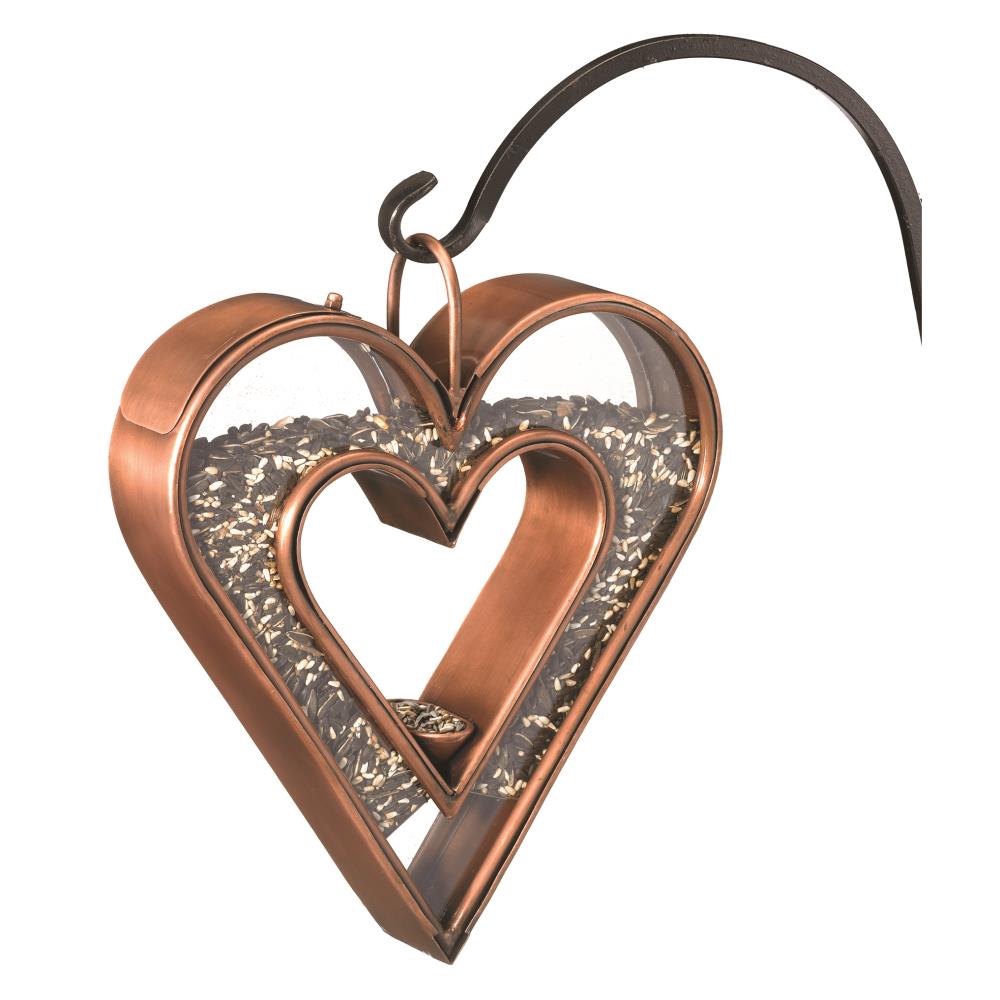 Good Directions Heart Fly Thru Copper Metal Hanging Tube Bird Feeder- 5-lb  72-oz Capacity in the Bird Feeders department at