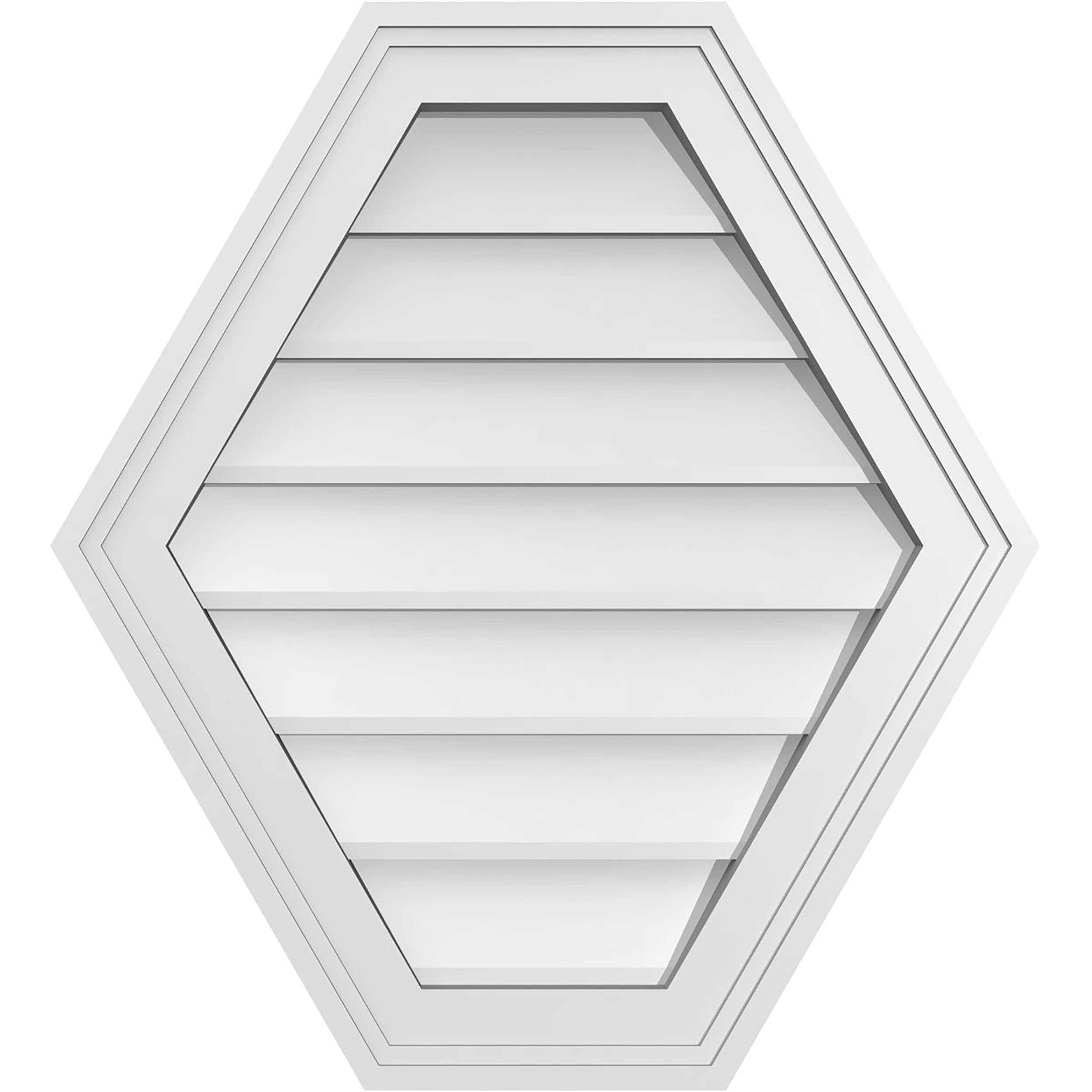 Ekena Millwork GVPHP20X2202SN 20-Inches x 22-Inches Off-white Peaked PVC Gable Louver Vent