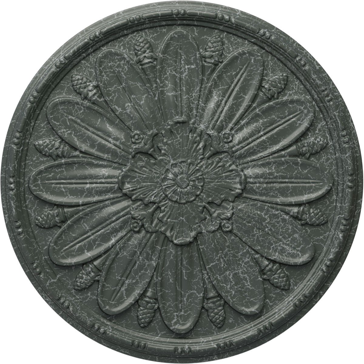 Ekena Millwork CM29FAAGC Fairfax 29.875-in W x 29.875-in L Painted Athenian Green Crackle Polyurethane Whole Ceiling Medallion
