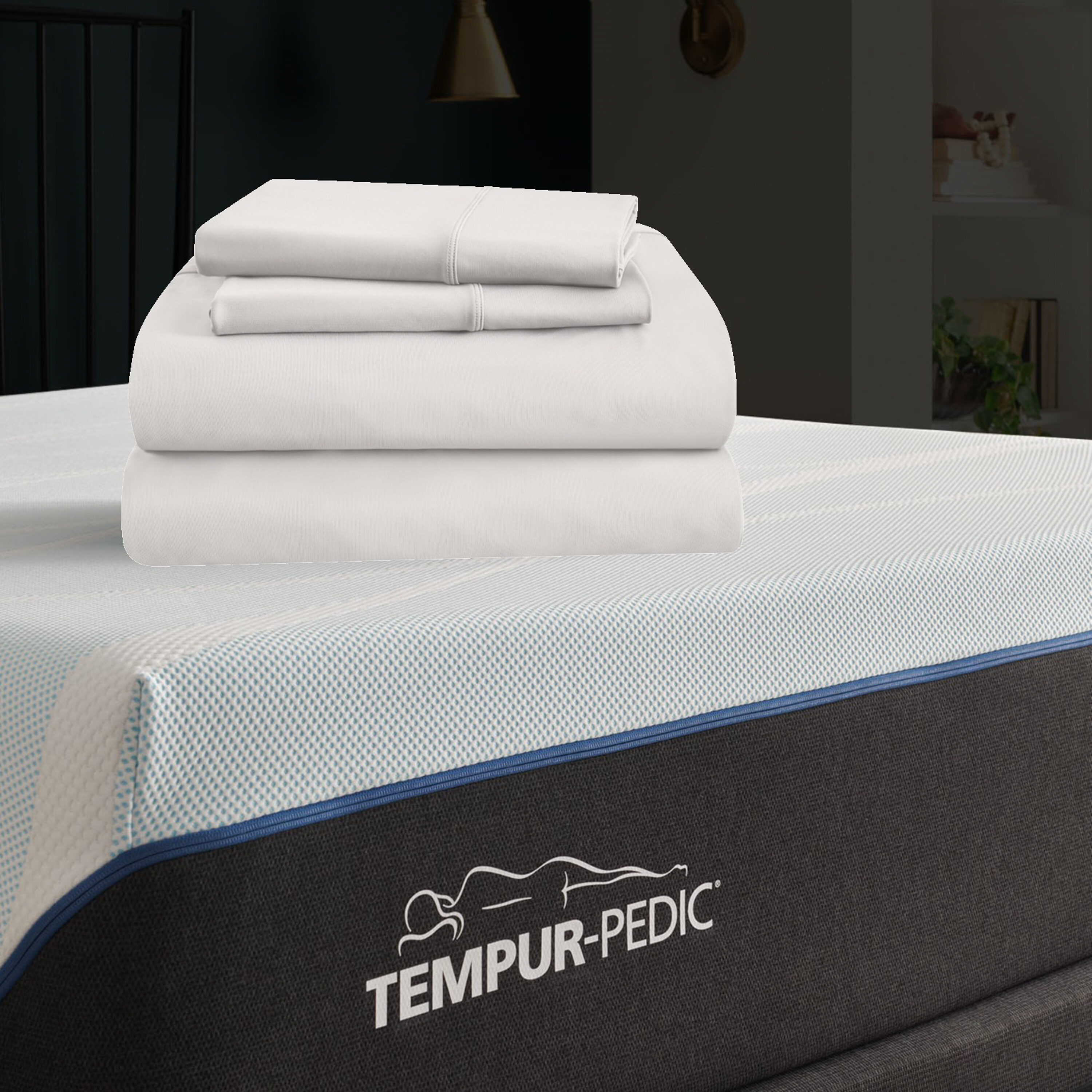 tempur-pedic-split-king-400-thread-count-microfiber-white-bed-sheet-in