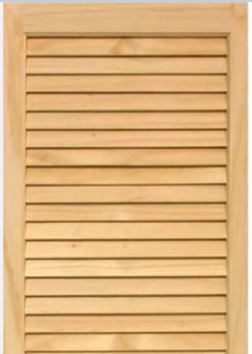Pinecroft 2-Pack 15-in W x 63-in H Ready To Paint, Stain or Varnish Pine  Wood Paintable/Stainable Louvered Framed Wood Exterior Shutters in the  Exterior Shutters department at