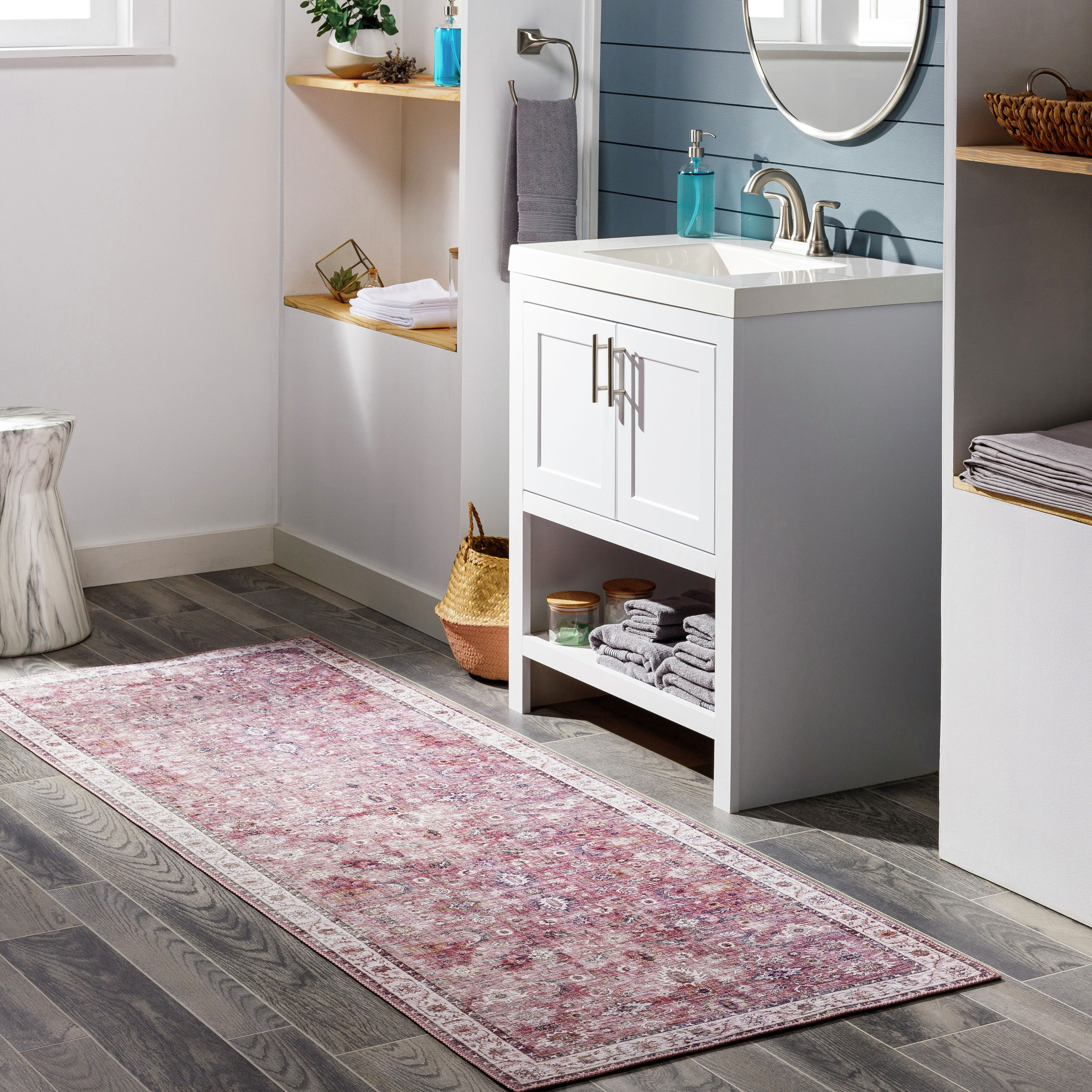 Livabliss IRS2305-2676 Iris 3 x 8 (ft) Polyester Garnet Rectangular Indoor Medallion Oriental Area rug