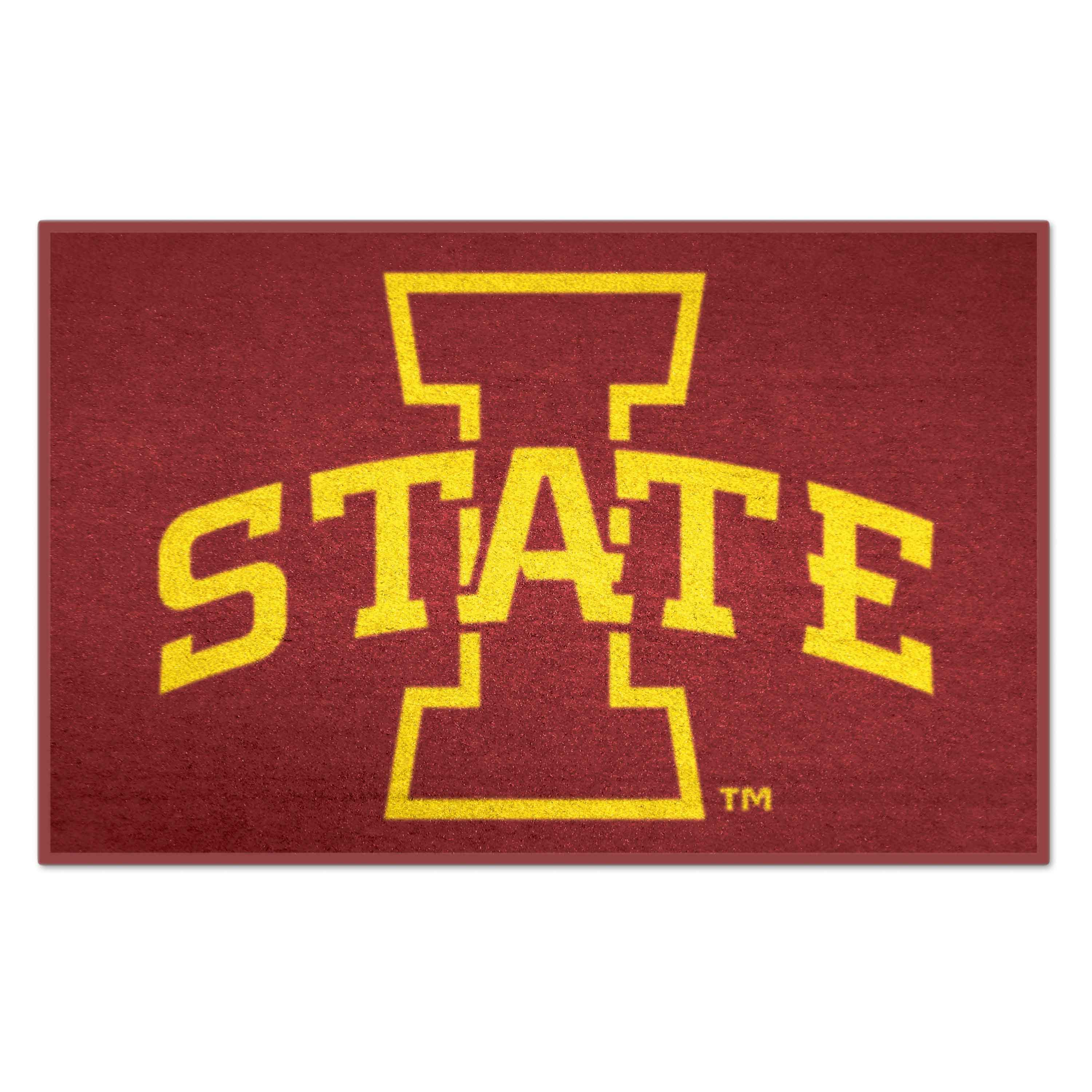 FANMATS 11 Iowa State Cyclones 2-ft x 3-ft Black Vinyl Rectangular Indoor or outdoor Decorative Sports Door mat