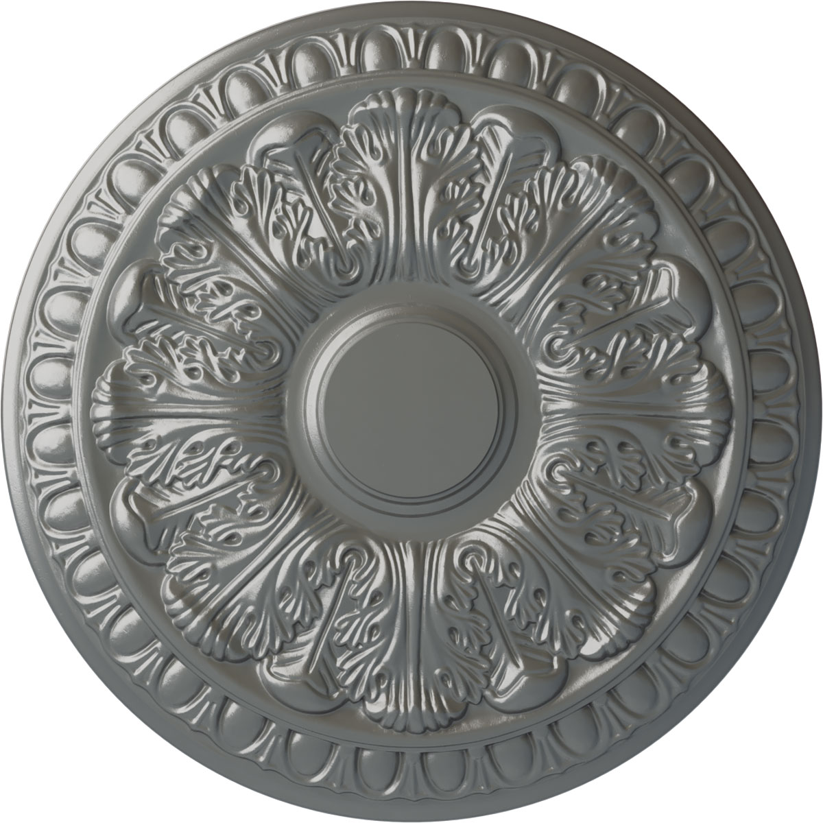 Ekena Millwork CM15CNSLS Colton 15.75-in W x 15.75-in L Painted Silver Polyurethane Whole Ceiling Medallion