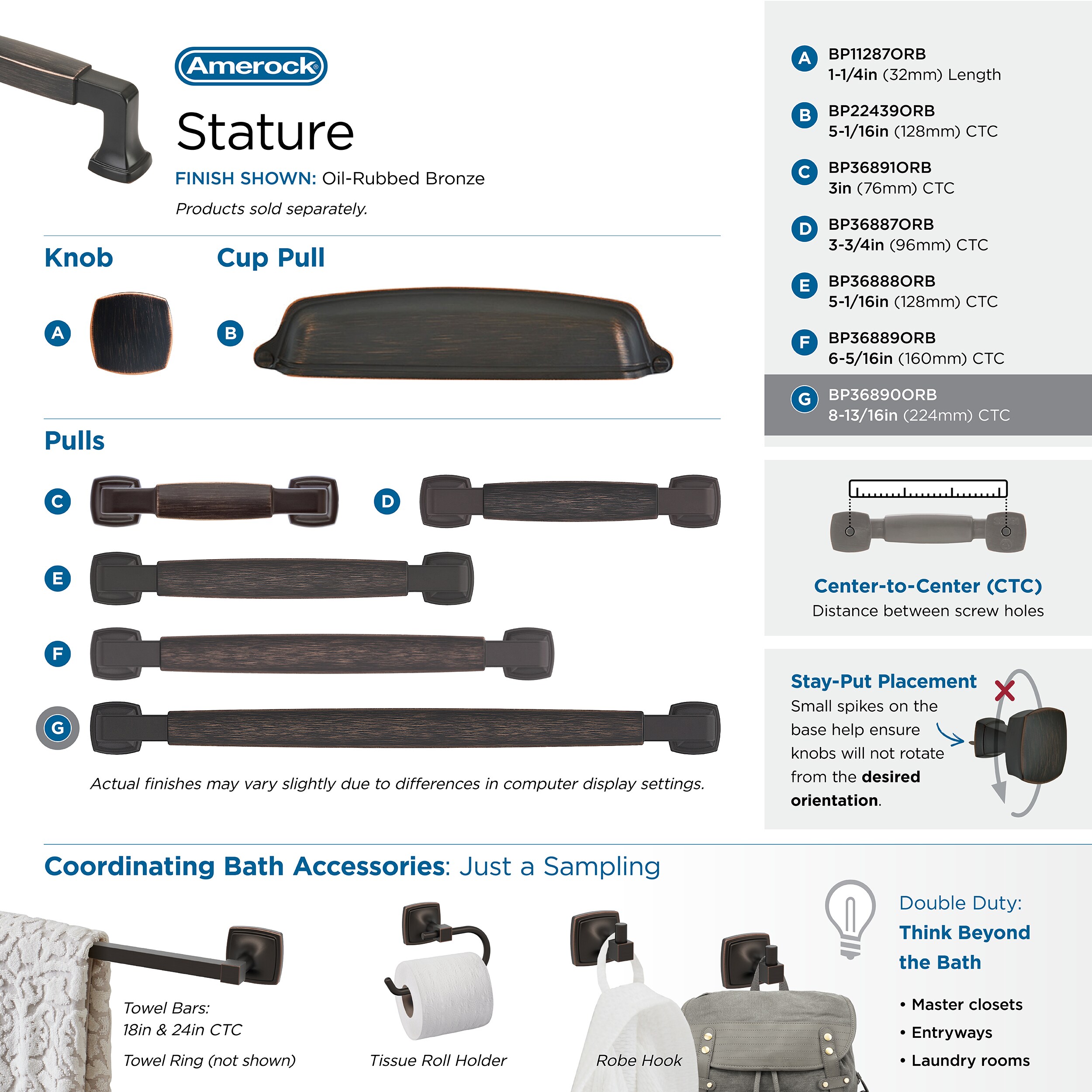 Amerock BP36890ORB Cabinet-Pulls - View #6