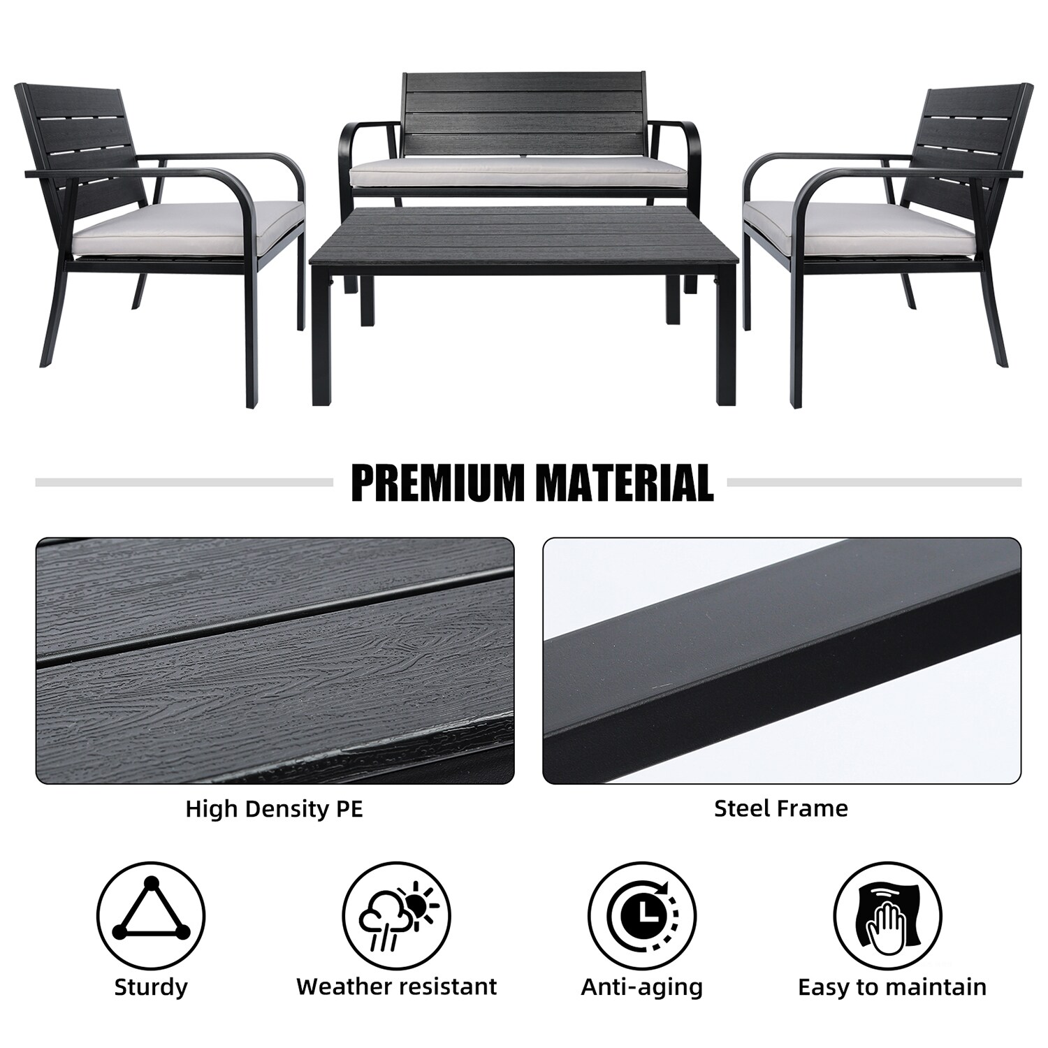SINOFURN SYB690001GY Patio-Conversation-Sets - View #13