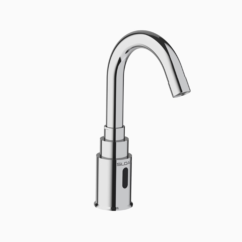 Sloan 3362109 Polished Chrome Single hole Touchless Mid-arc Commercial Touchless Bathroom Sink Faucet with Deck Plate